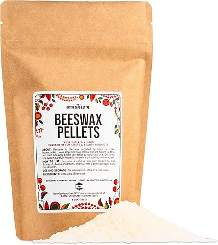 Gránulos de cera de abeja blanca, pellets de cera de abeja para piel y cera de velas, cera de abeja pura para el cuidado de la piel de bricolaje,