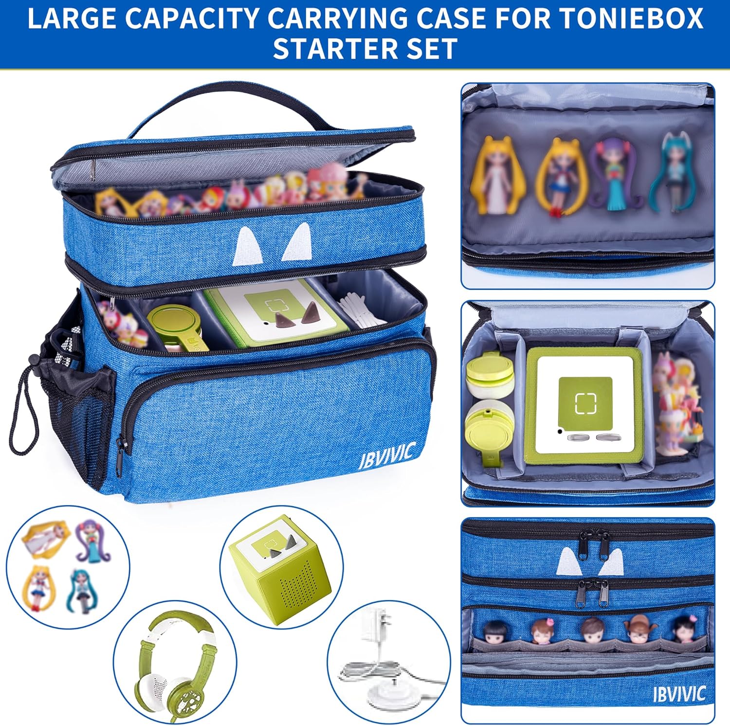 IBVIVIC Carrying Case Compatible with Toniebox Starter Set with Shoulder Strap Storage Bag for Toniebox and Accessories