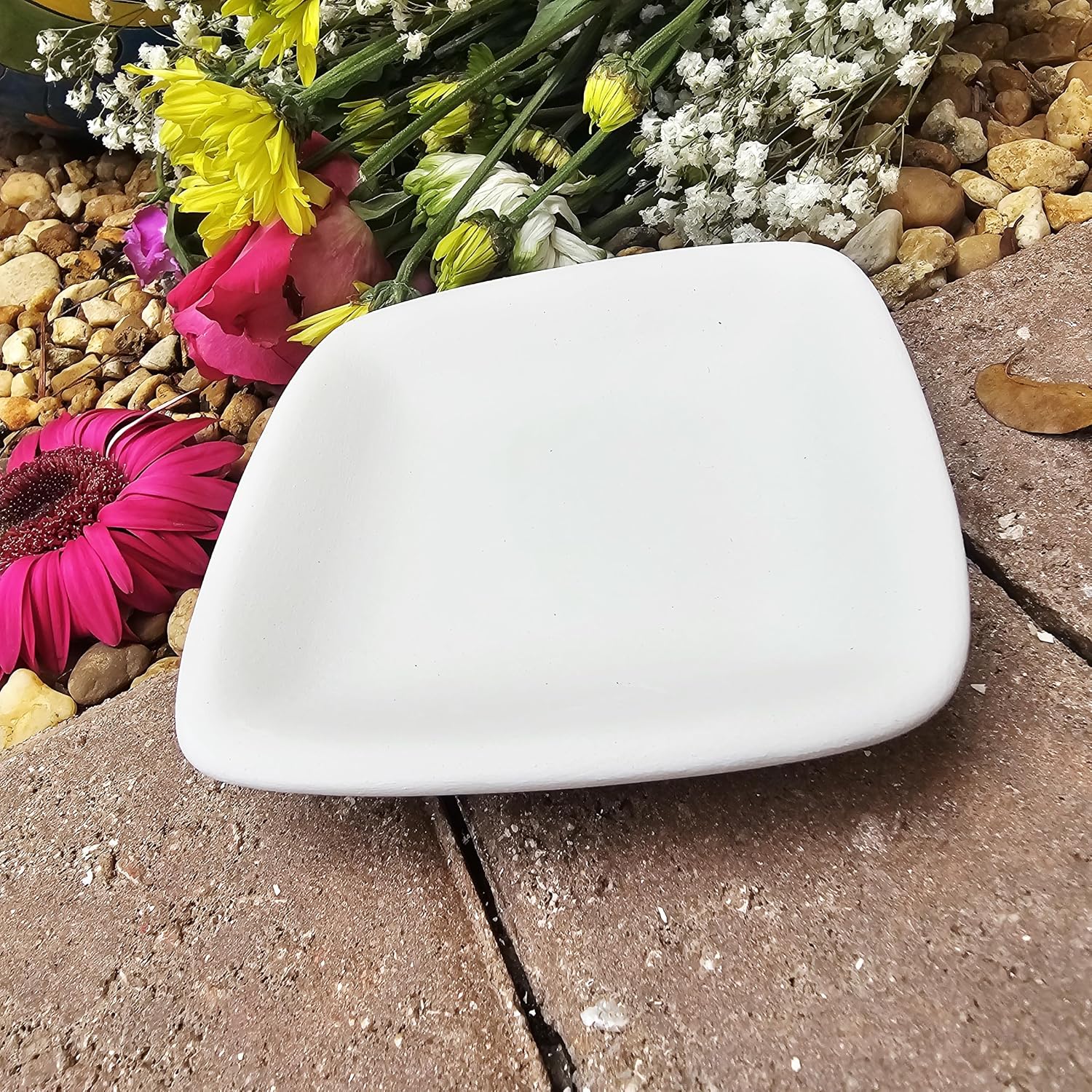 Small Dish Tray Beveled 5" Ceramic Bisque Ready to Paint Pottery
