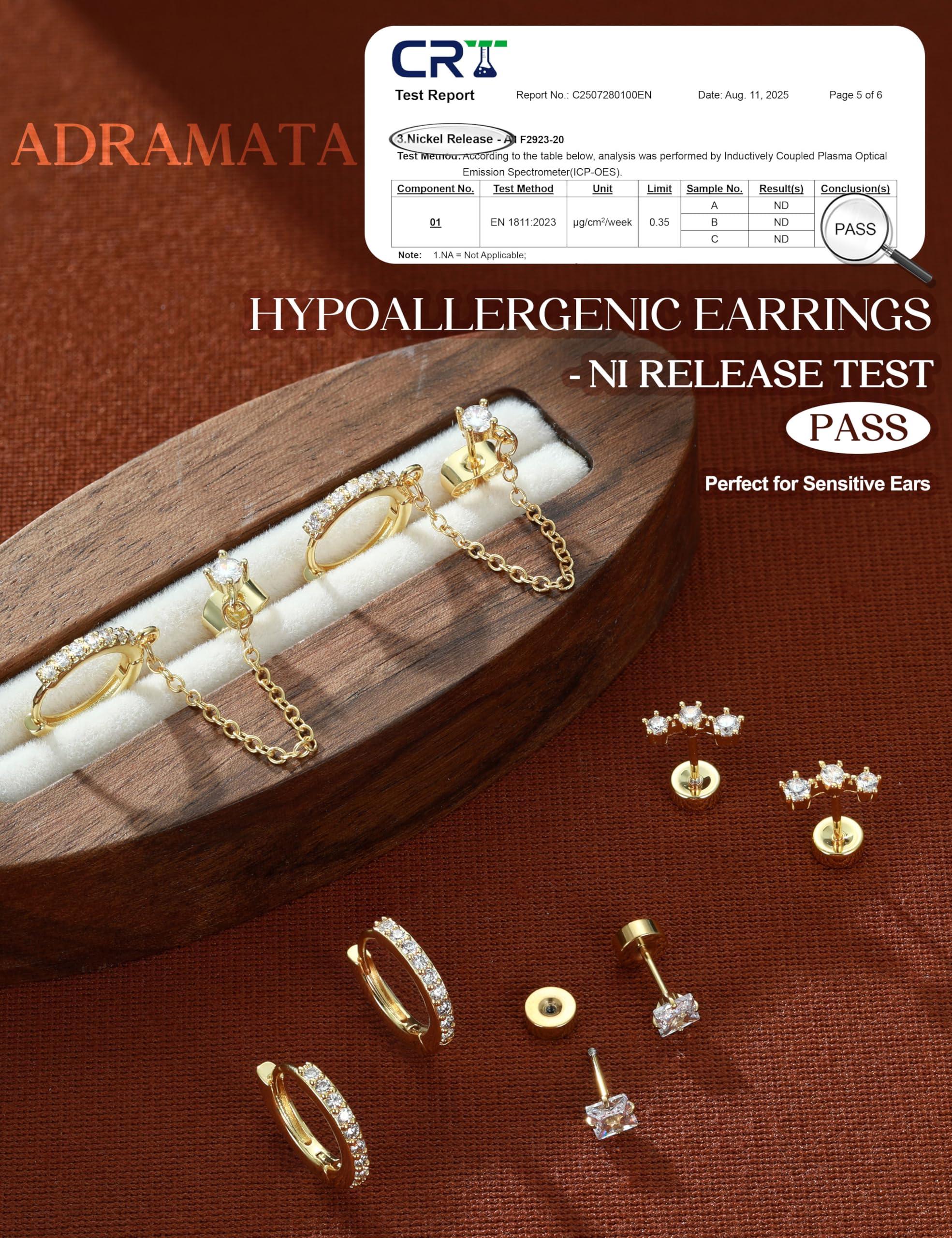 Adramata Boucles d'Oreilles Femme Or Argent Hypoallergéniques Boucles d'Oreilles Femme Acier Inoxydable Boucle d'Oreille Pendante Chaîne Creoles Petites Conch Cartilage Tragus Helix Piercing Oreille