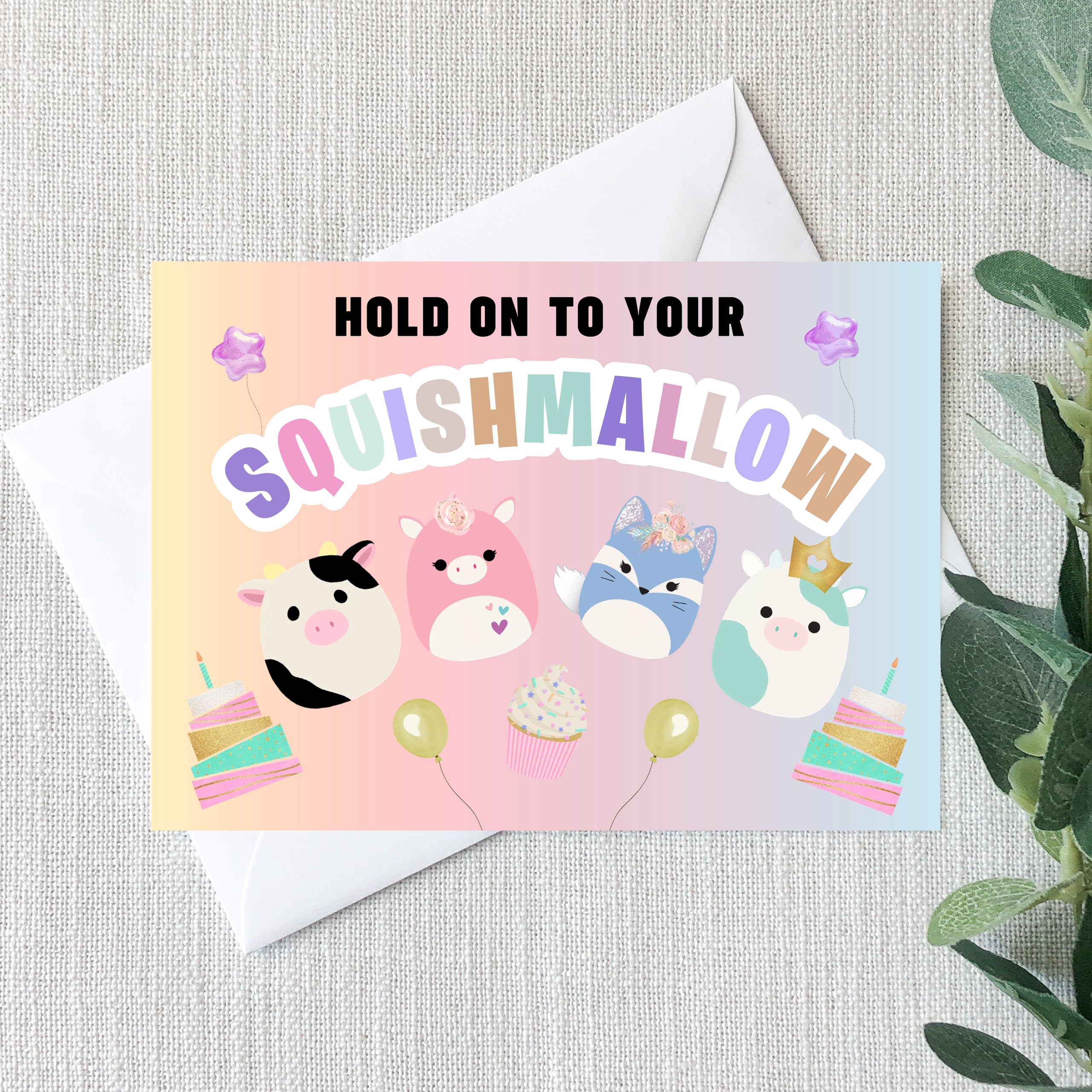 Smith Bros Printers 1898 Squishmallow A6 Two Sided Invitations (WRITE ON) Birthday Party Invites (Pack of 32 & Envelopes and 32 'Thanks For Coming To My Party' 30mm Stickers)