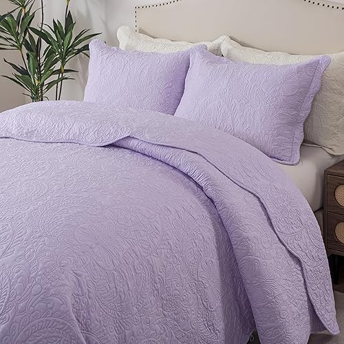Miniatura 48 de HoneiLife Colchas de tamaño Queen de gran tamaño de 110 x 106 pulgadas, juego de ropa de cama tamaño Queen de 3 piezas, cubrecamas reversibles,