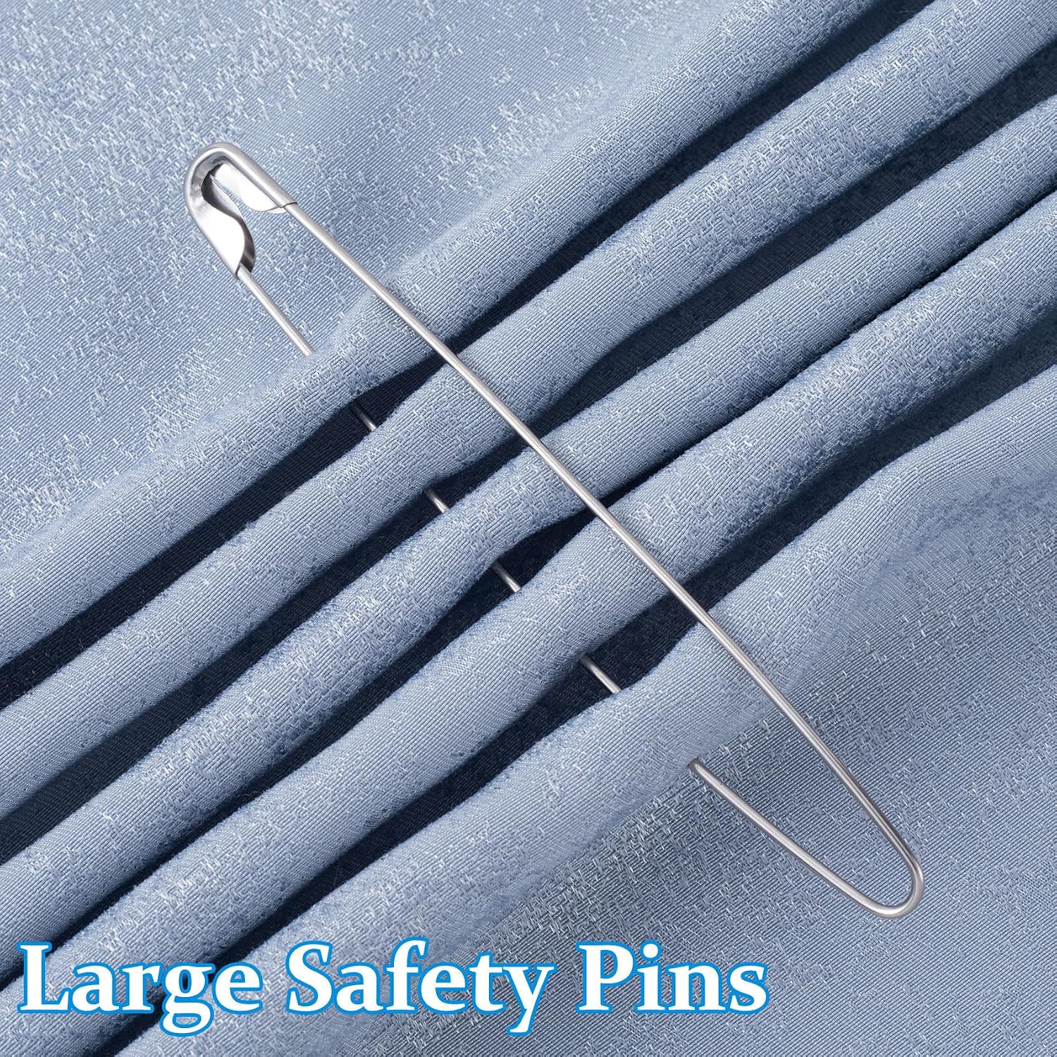 HINZIC 20 Pcs Large Jumbo Safety Pins 5 Inch Safety Pins Stainless Steel Heavy Duty Pins Silver for Laundry Blanket Upholstery Sewing Quilting Key Rings Craft Outdoor