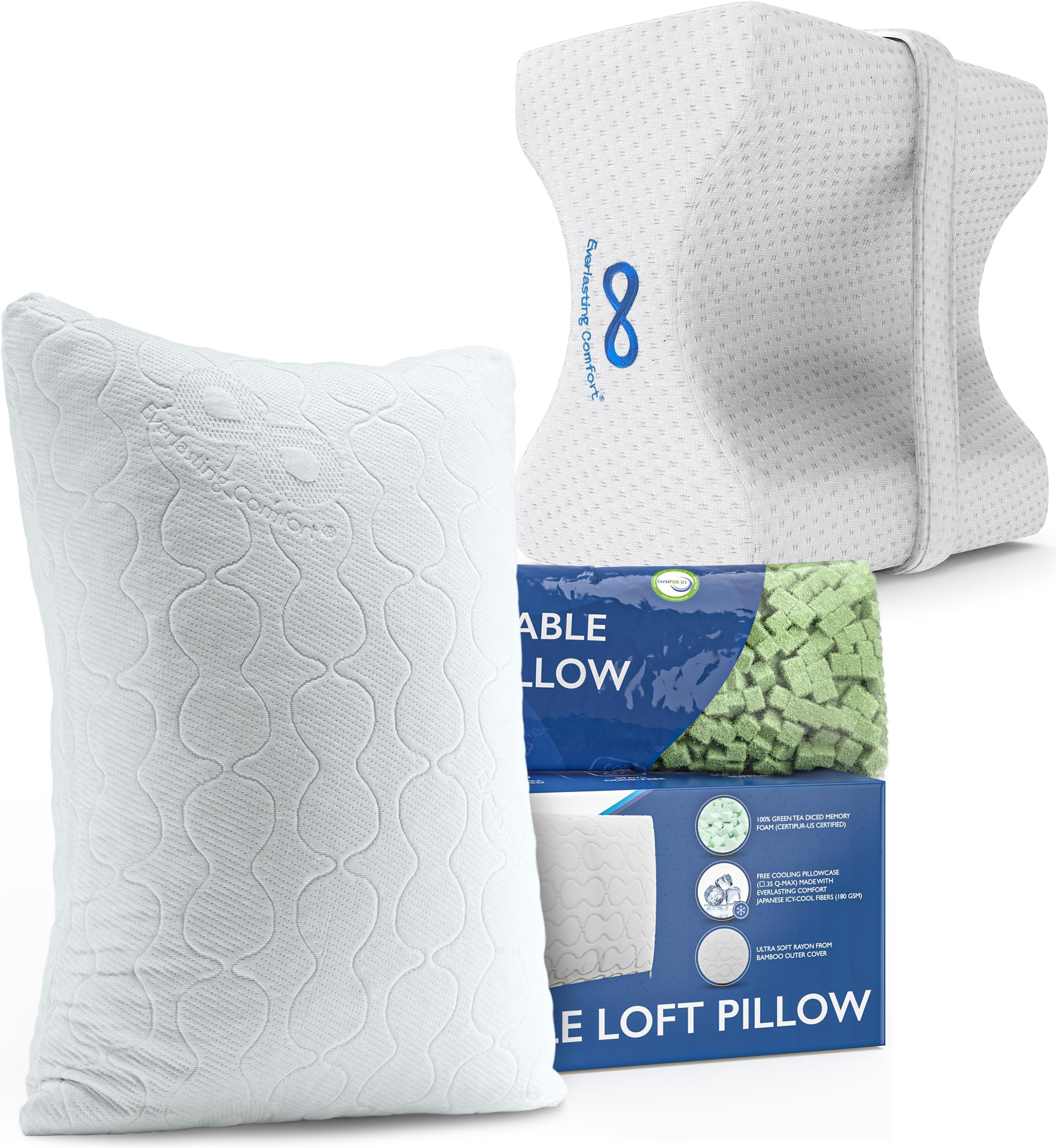 Everlasting Comfort Knee Pillow & Adjustable Loft Pillow