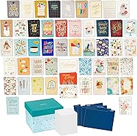 Hallmark 100-Pack Assorted Blank Greeting Cards Boxed Set with Organizer - Birthday, Sympathy, Thank You, All Occasions