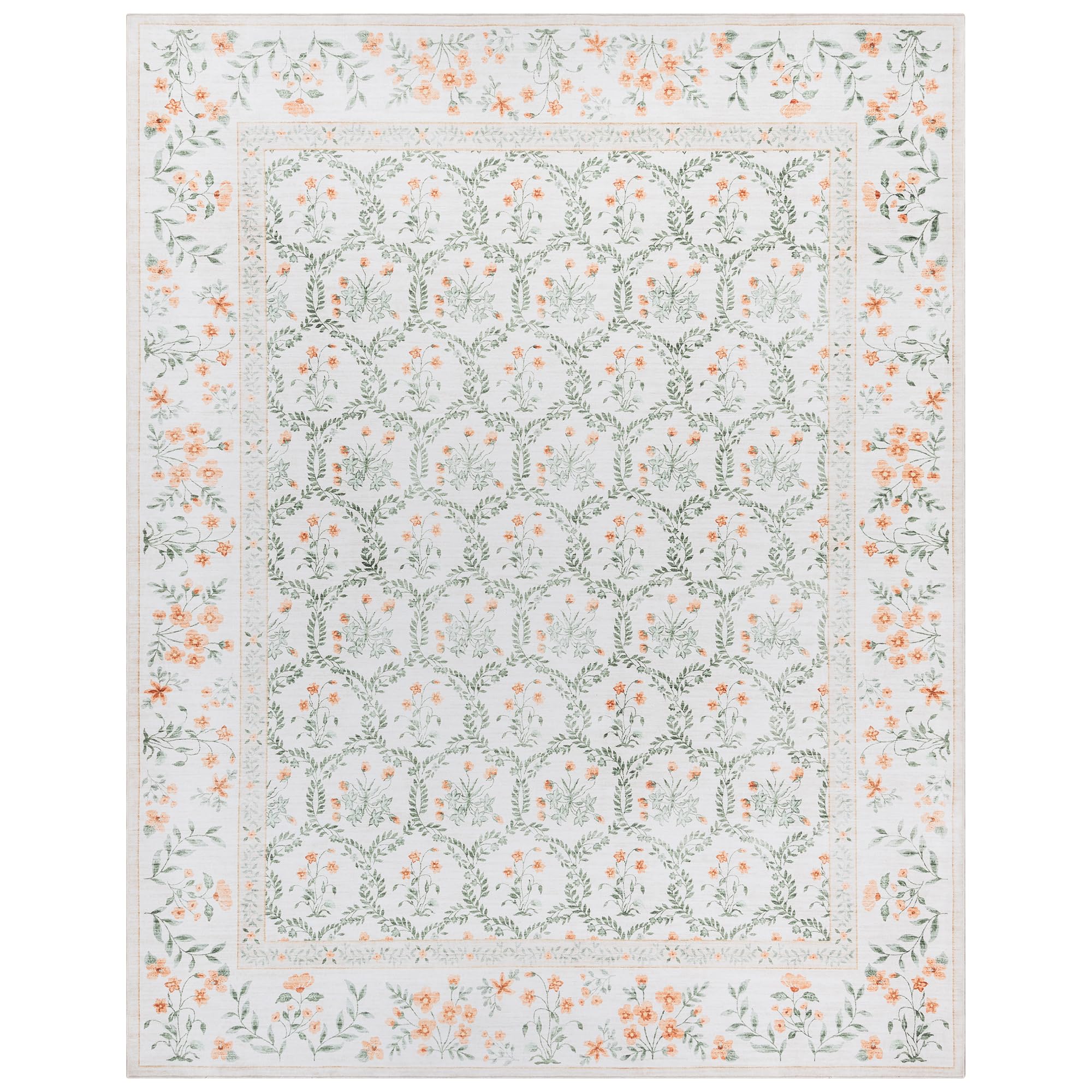 Gertmenian Indoor Boho Area Rug | Home Decor for Entryway, Bedroom, Living Room, Office, Kitchen | Non Slip, Soft, Printed Accent Rugs | Vela, Ivory,