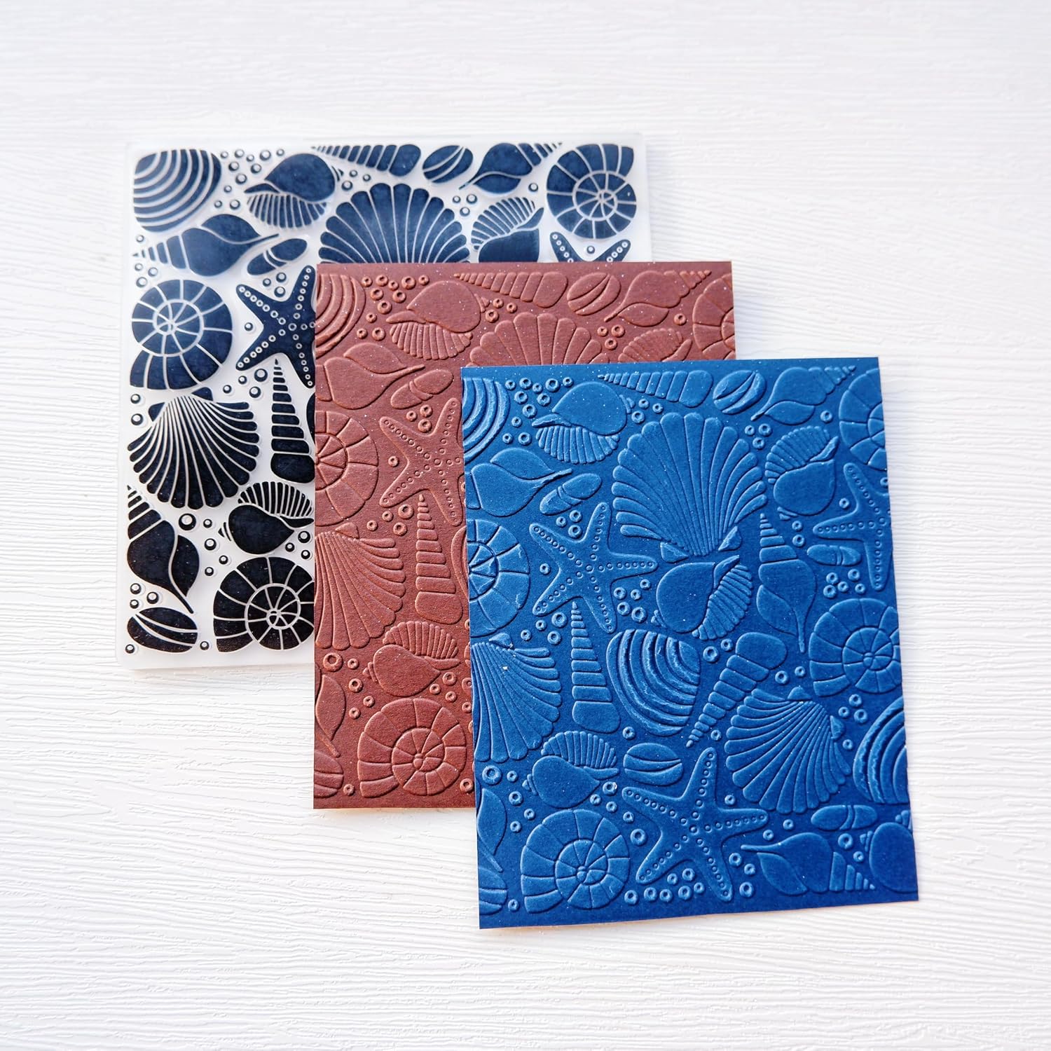 Seashell Seastar Background Plastic Embossing Folders for Card Making Journaling,Scrapbooking and other Paper Crafts