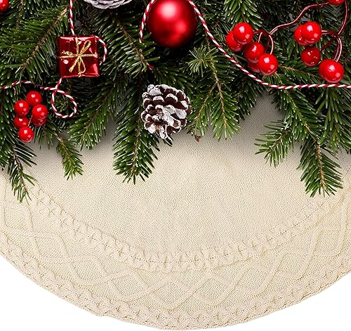 Vista 100 de Mr. Pen Christmas Tree Skirt - 48 inches, Faux Fur, White
