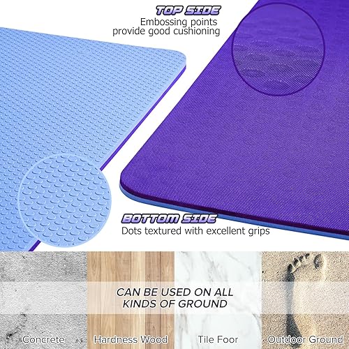 Miniatura 3 de JELS - Tapete de yoga extra grueso, 25 pulgadas, diseño ergonómico 3D antideslizante, material TPE certificado SGS, tapete de yoga para hombres y