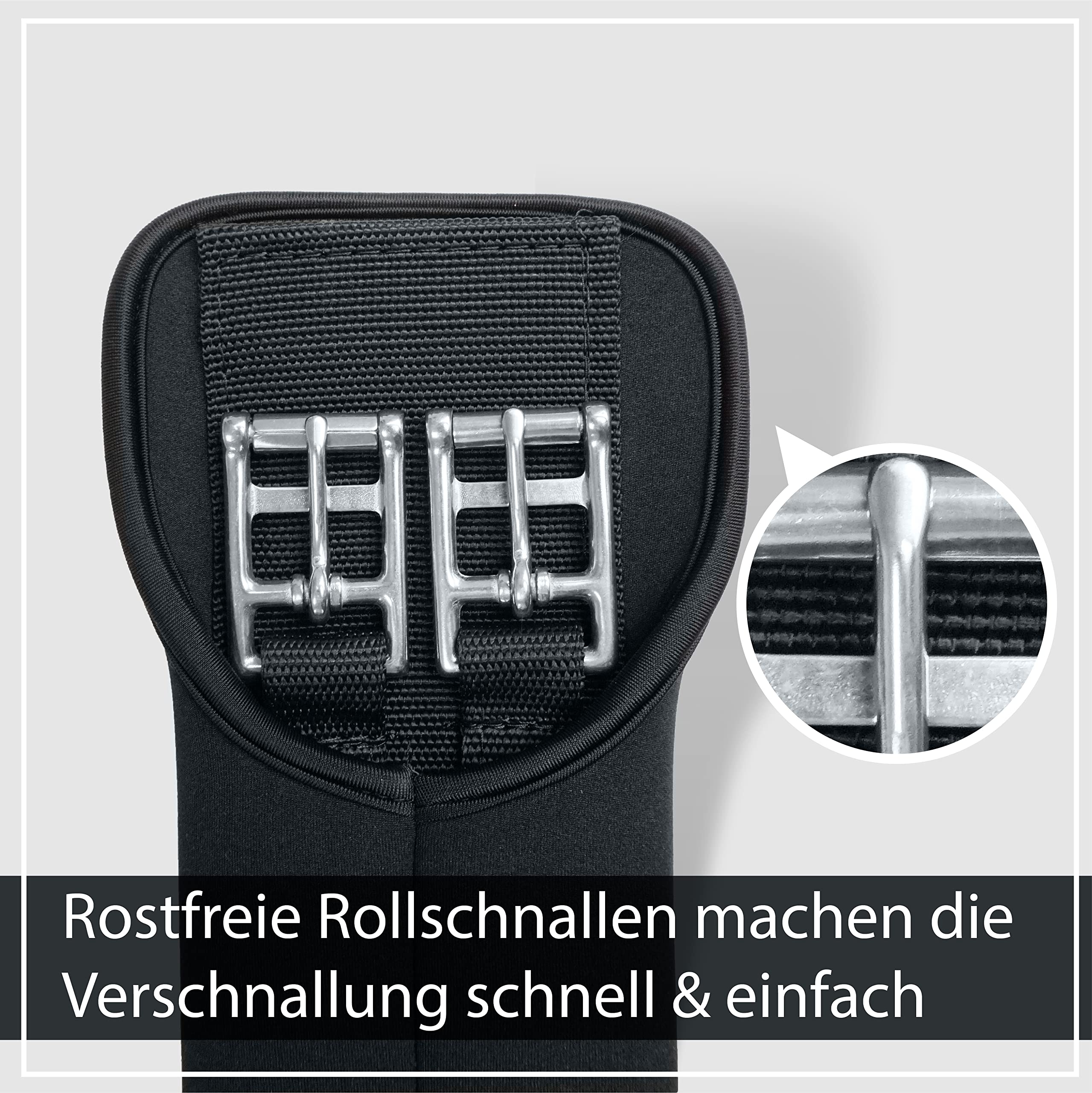 Sattelgurt aus Neopren Kurzgurt Pferd, geeignet als Dressur Sattelgurt Bauchgurt Pferd, Neoprengurt in schwarz (Schwarz, 45cm)