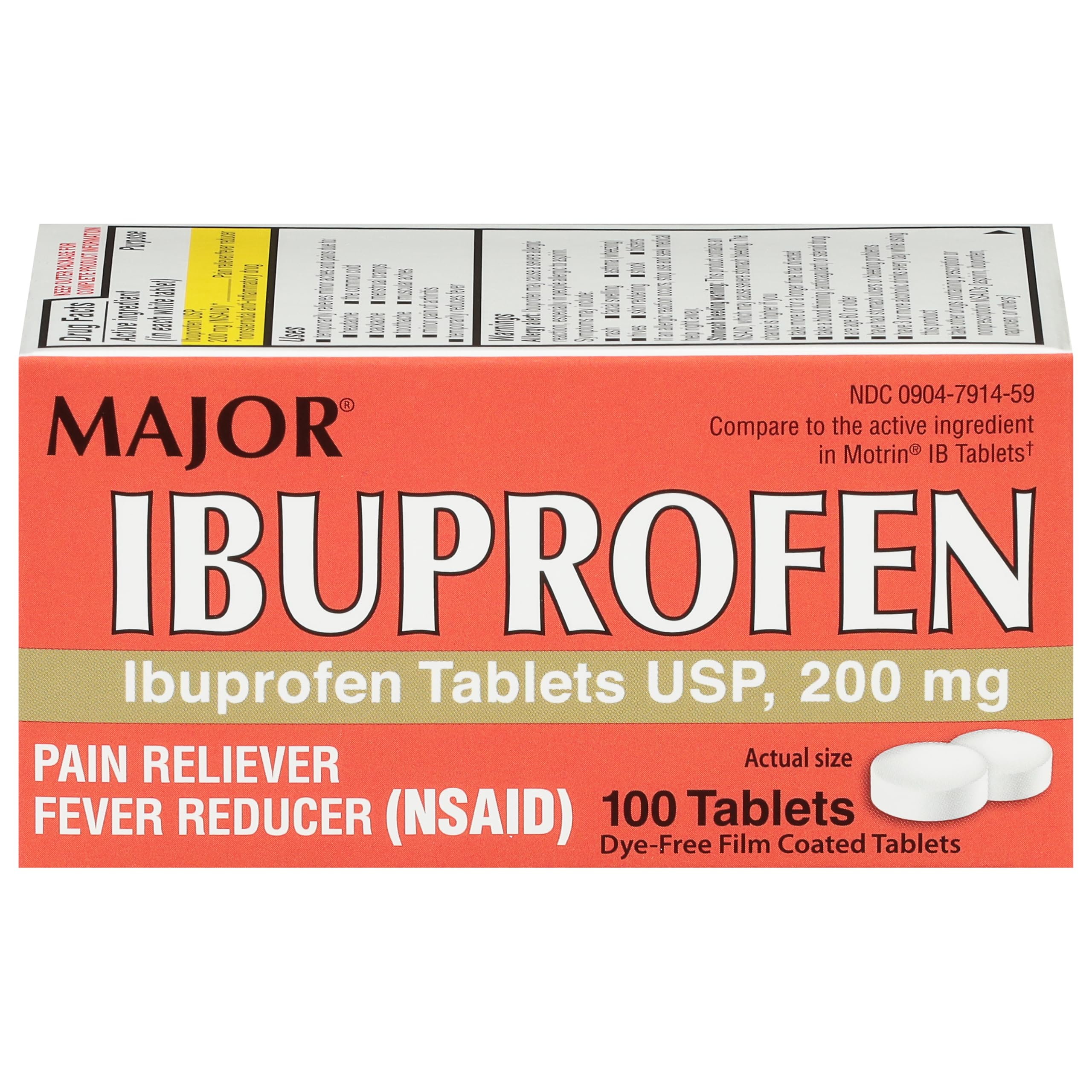 Sponsored Ad - Dye-Free Ibuprofen Tablets 200 mg - Helps Temporarily Reduce Fevers - Offers Pain Relief - 100 Tablets (1-Pack)