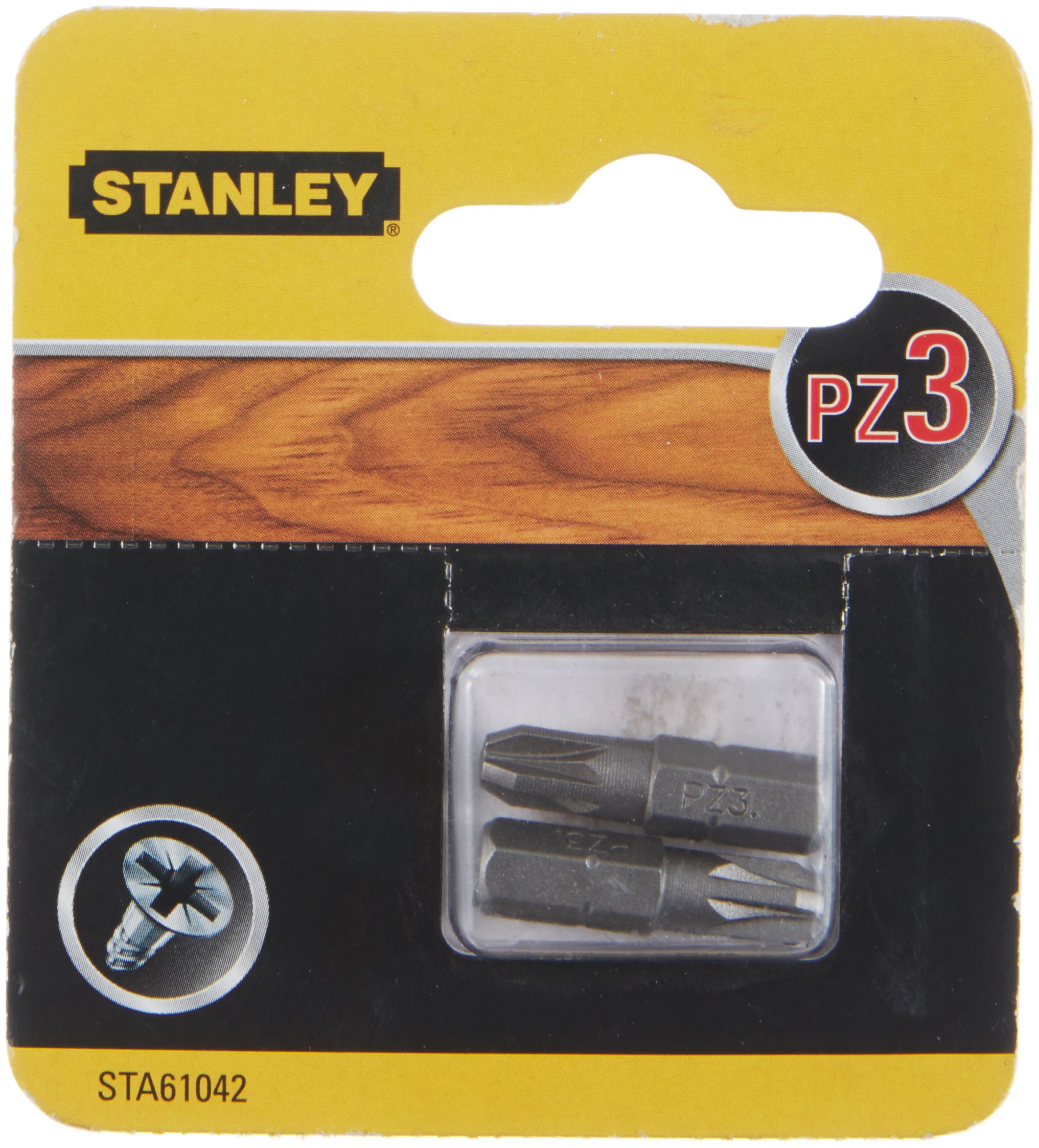 Stanley Sta61042/Xj Vidalama Uç, Metalik, 2 Adet, Pz3X25 mmx2.