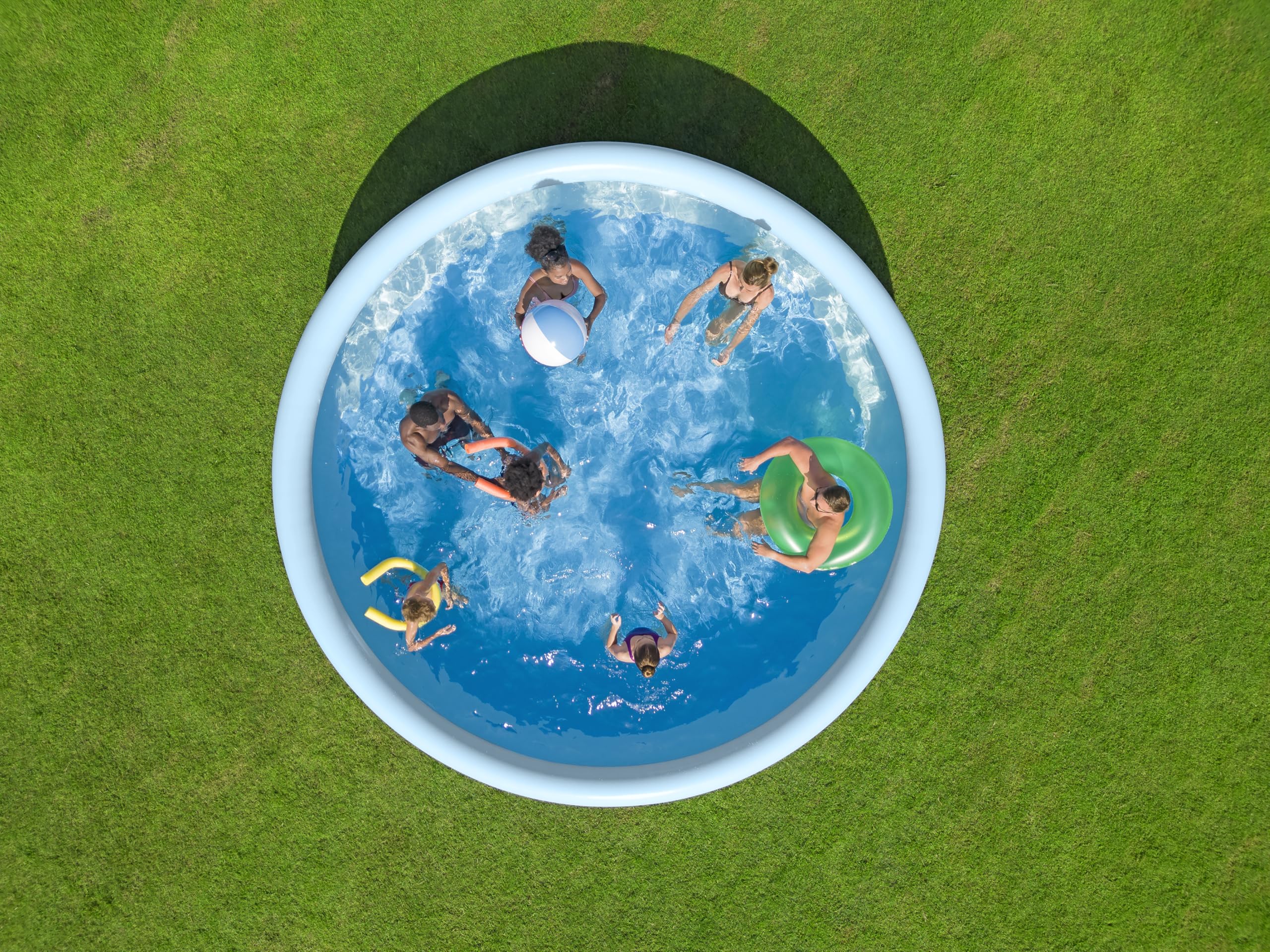 Bestway Piscine Gonflable Ronde Fast Set - 457 cm x 457 cm x 107 cm - Gris