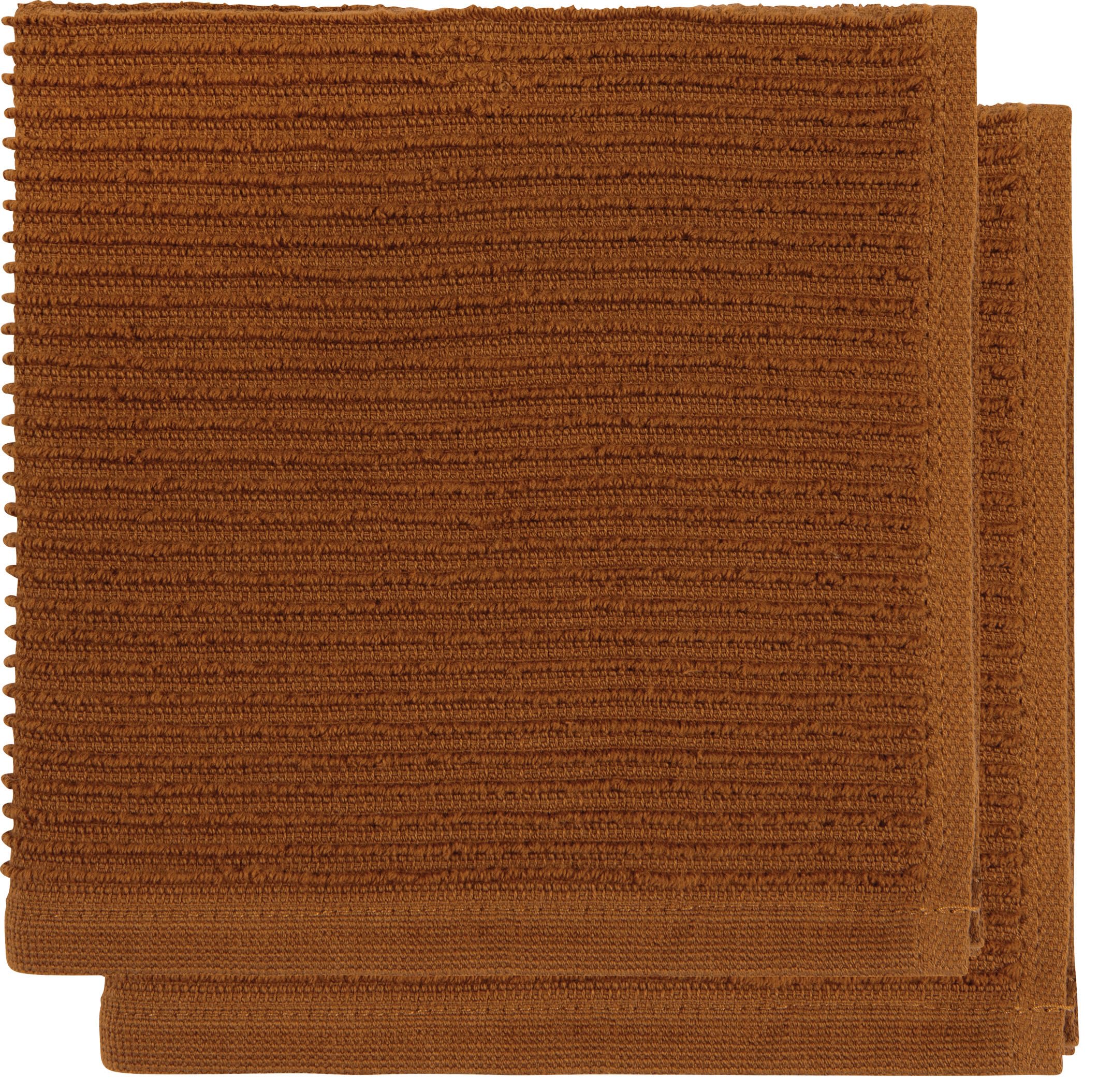 Now Designs Ripple Chestnut Cotton Dishcloths 13 x 13in Set of 4