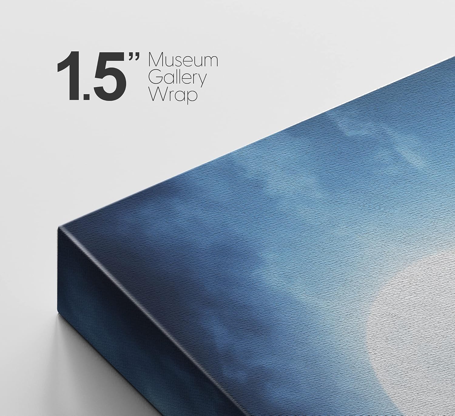 SIGNFORD Canvas Print Wall Art Blue Moon Twinkles with Stars in Space Astronomy & Space Sky Digital Art Modern Art Glam Scenic Relax/Calm Multicolor Dark for Living Room, Bedroom, Office - 16"x16"