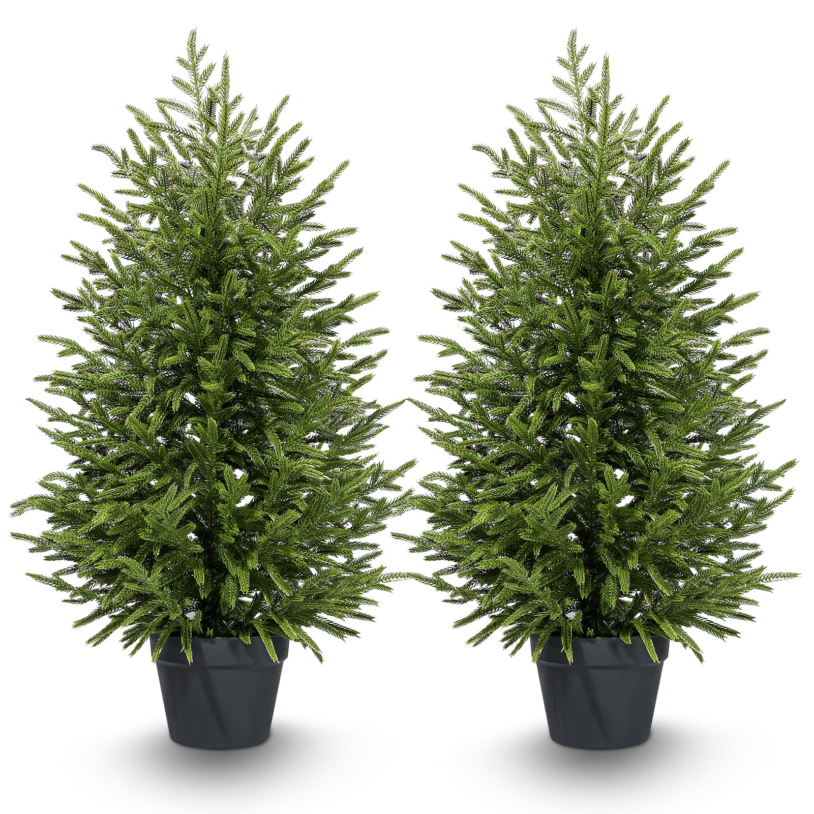 HABAGOU Artificial Topiary Trees 2Pack