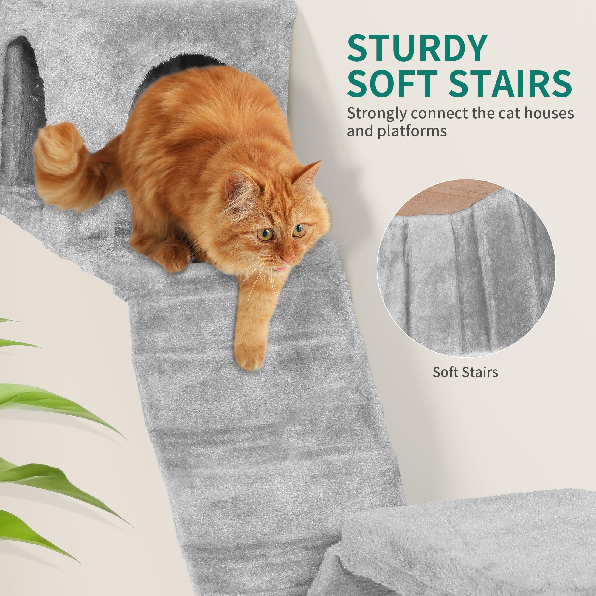 YITAHOME 8-delige klimwandset voor katten, stevige pluche klimrek YITAHOME 8-delige klimwandset voor katten, stevige pluche klimrek