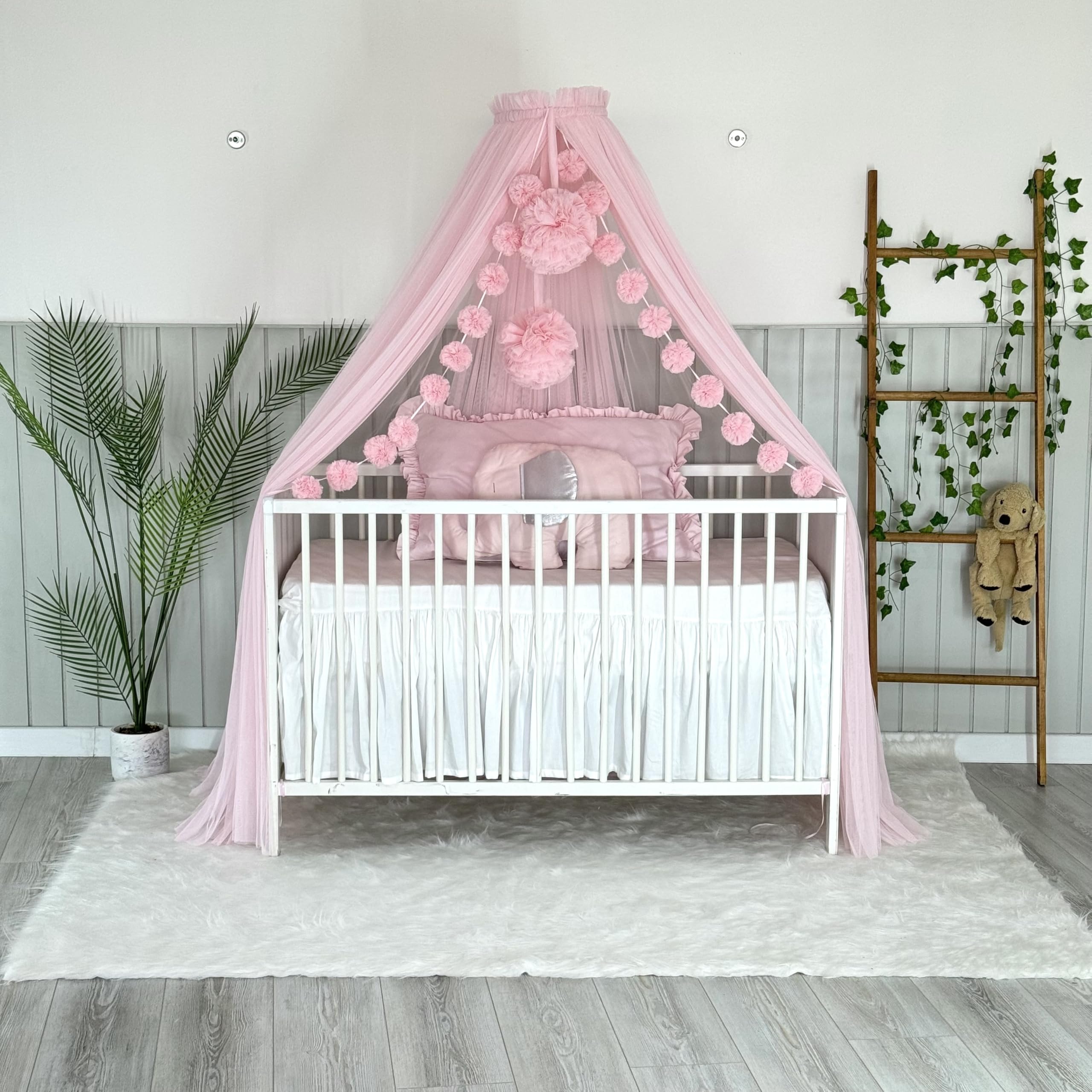 Baby Fancyroom Dosel para Cuna de Bebé, Mosquitera, Cama Auxiliar, Decoración de Habitación Infantil, de Tul Premium (Rosa)