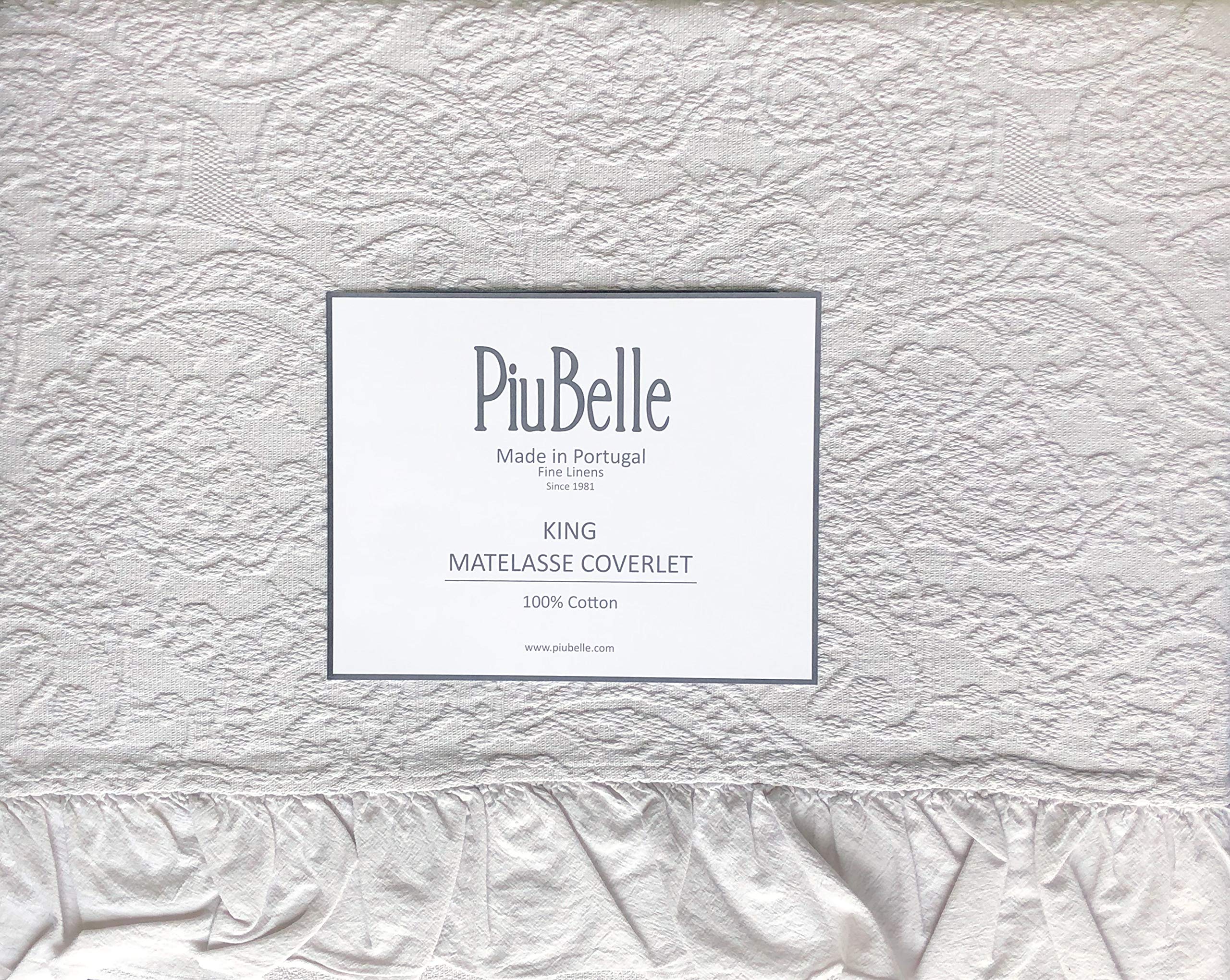 Buy Piu Belle Portugal Solid Light Gray Matelasse Bedspead Coverlet