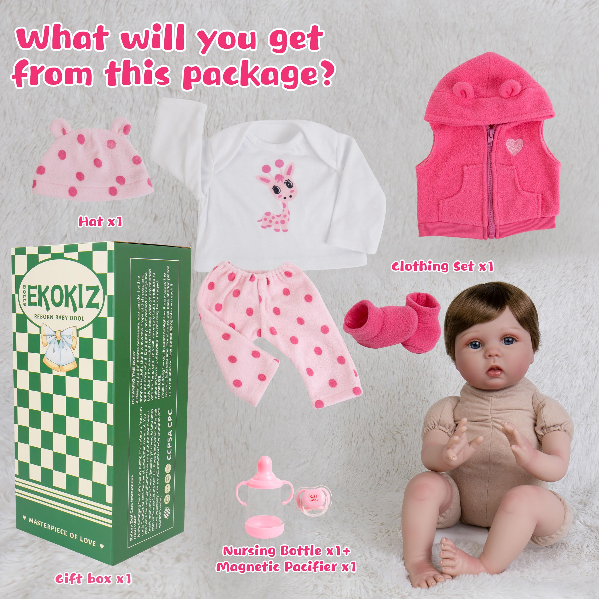 Amazon.co.jp: EKOKIZ リボーンドール 22インチ かわいい リアル