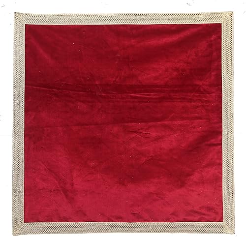 Miniatura 5 de Indian Consigners Pequeño paño de terciopelo de color sólido para uso multiusos (rojo)