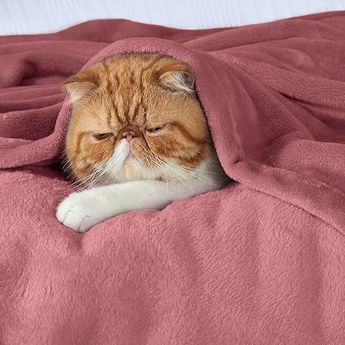 Miniatura 3 de Bedsure Mantas de forro polar, tamaño individual, color rosa rosa, 10.58 ozm, ligeras, mullidas, acogedoras, suaves, para cama, sofá, viajes,