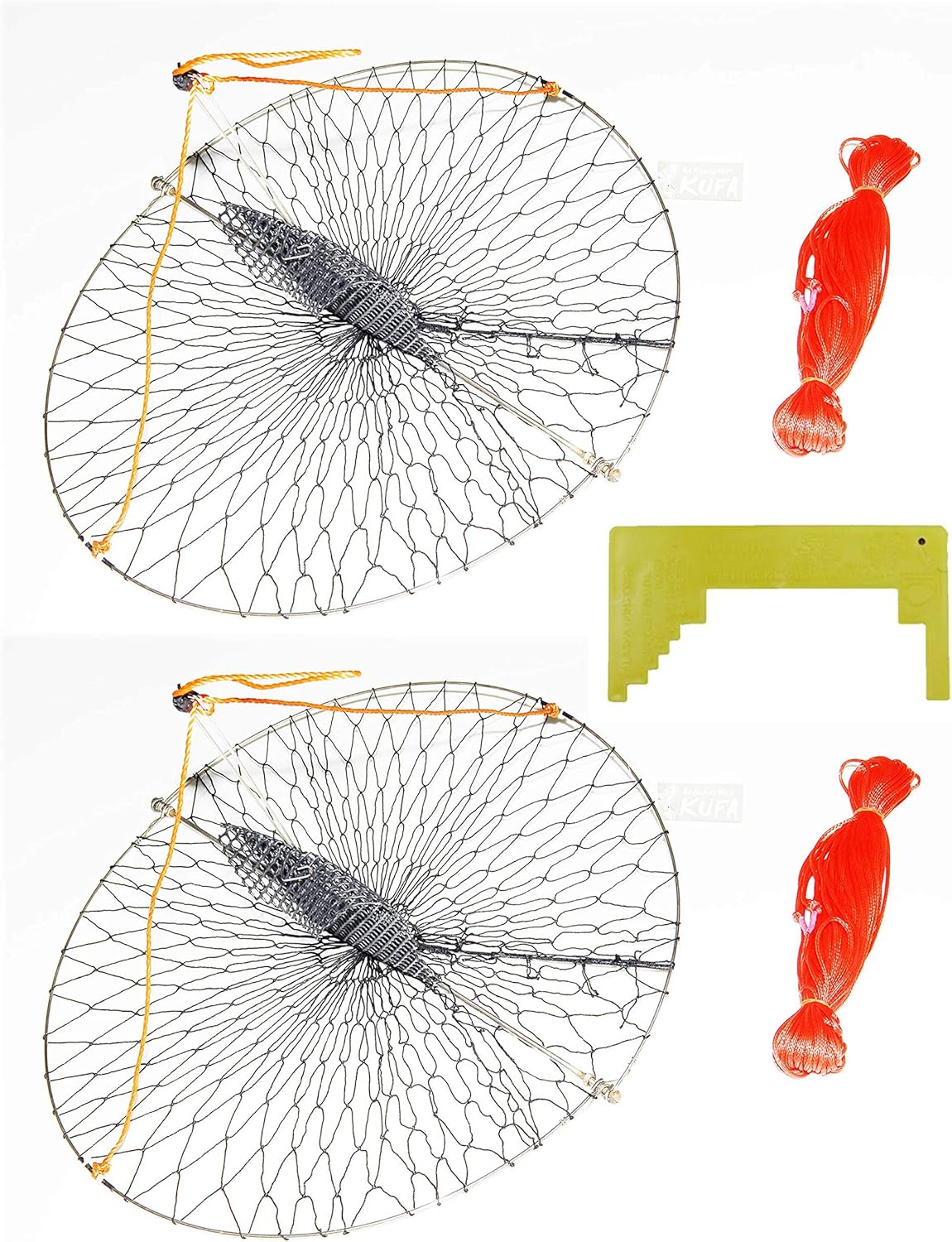 2-piece of KUFA Stainless Steel Frame Casting Crab Trap & Crab Caliper Combo (CR55x2+CM1)