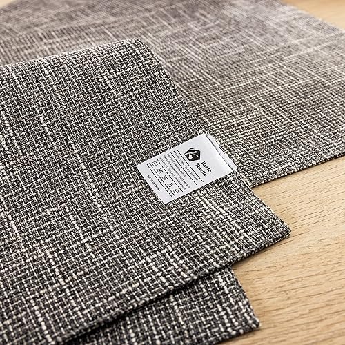 Miniatura 8 de Kevin Textile - Juego de 4 manteles individuales resistentes al calor, lavables, para fiestas, bufé, cenas, 13 x 19 pulgadas, gris claro