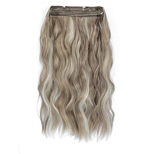 Miniatura 7 de Extensiones de cabello de alambre invisible largo ondulado con diadema transparente tamaño ajustable 2 clips extensiones secretas para mujer 20