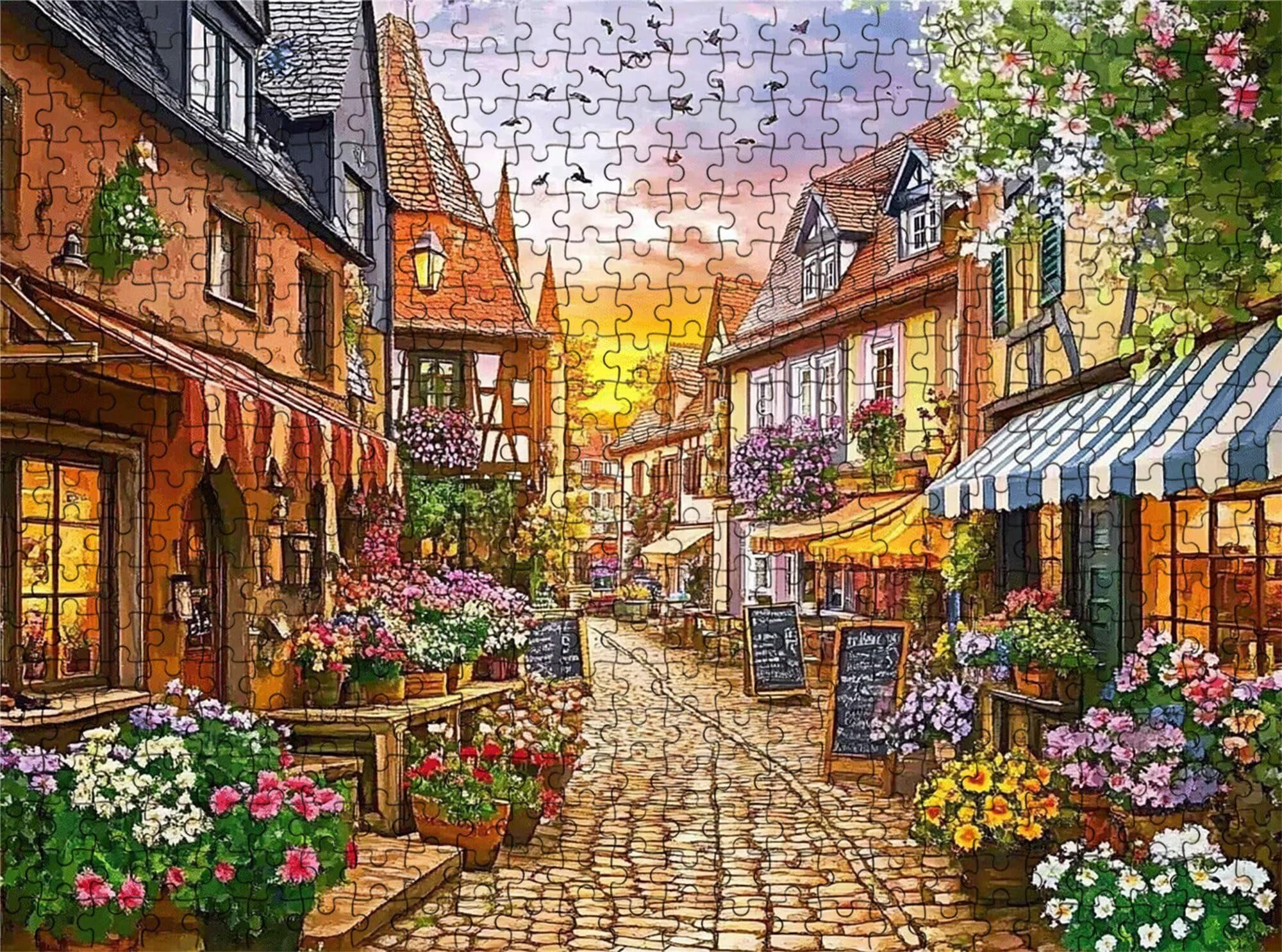 Puzzle 6000 elementów, małe miasteczko Układanka 6000 elementów Dorośli i dzieci, Premium artystyczna łamigłówka, 179,5x105,5 cm Klasyczna gra Puzzle dla dorosłych, wystrój domu, prezent dla kobiety