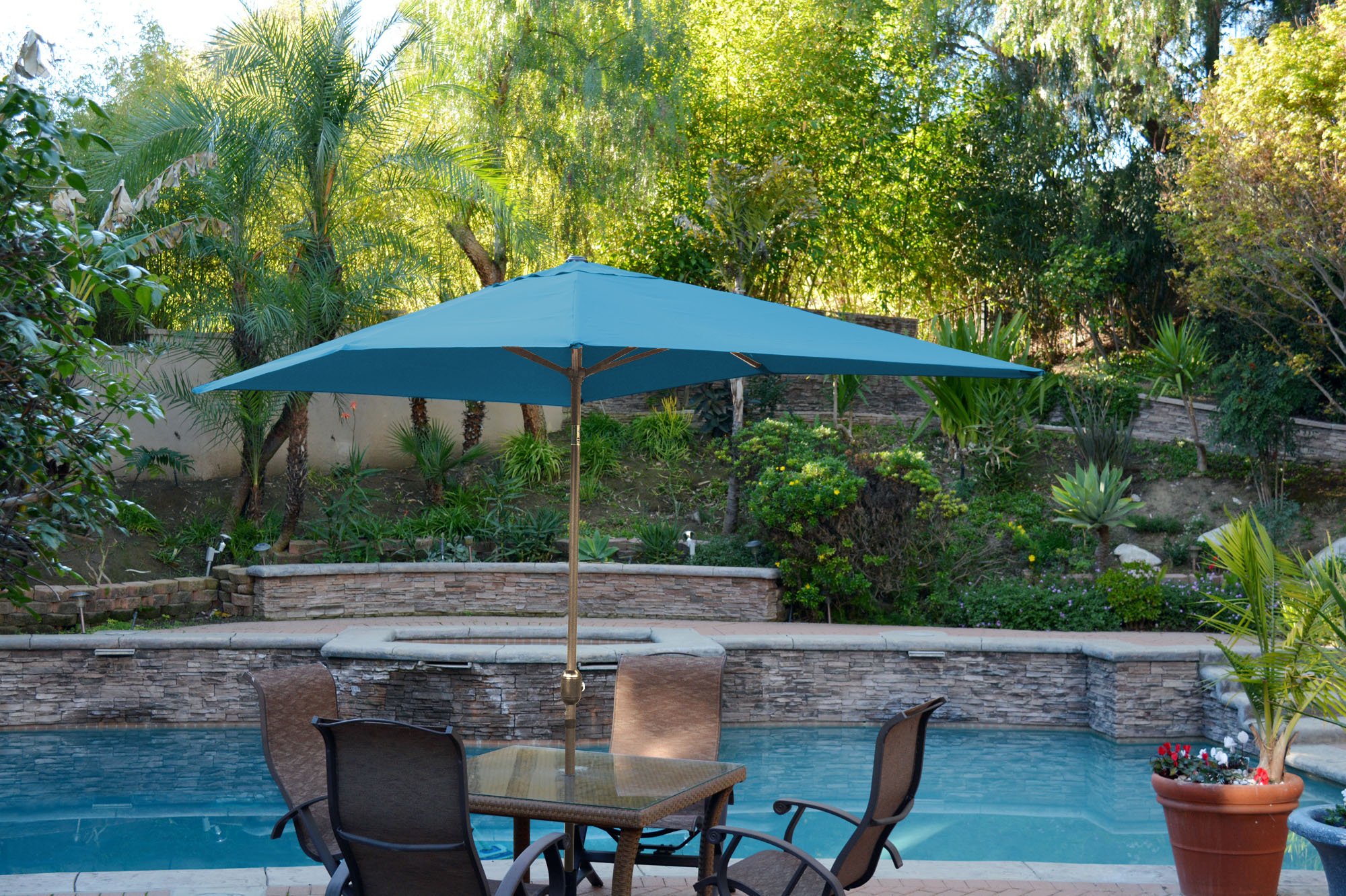 eco 6.5 x 10 aluminum patio market umbrella 6.5' 10' Tilt w/Crank 90 degree Z1R Vagrant Half Helmet Upgrade Your Outdoor Living Model:CU201XGM