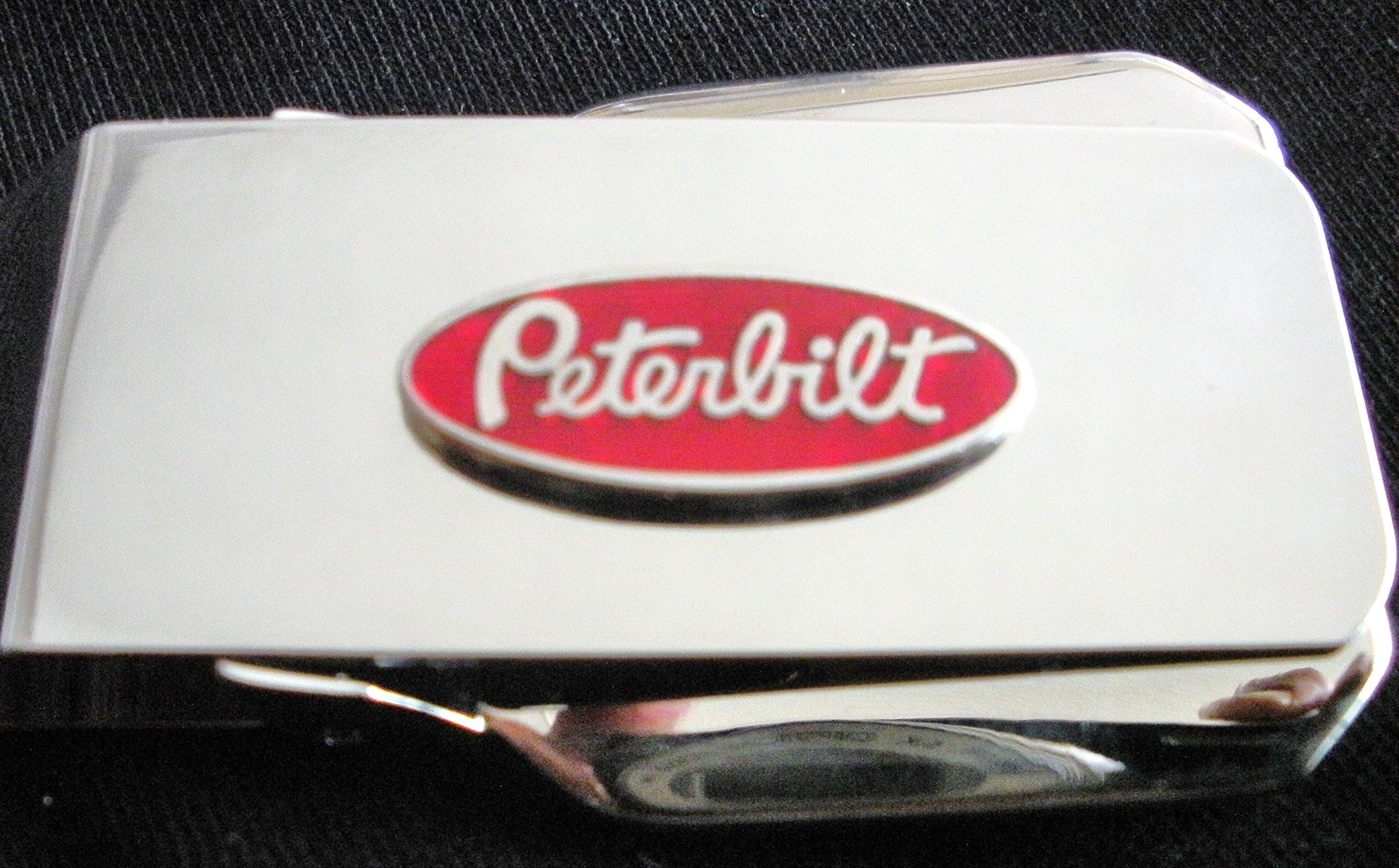 Peterbilt Truck Silver Locking Back Money Clip