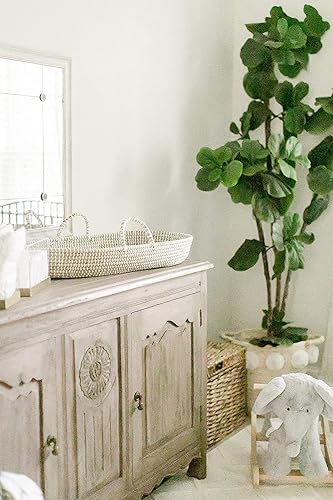 Miniatura 6 de Canasta cambiadora de bebé, 2 cambiadores de algodón, lavables, cambiadores de pañales, cambiador de mesa, cambiador natural para tocador y guardería