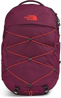 The North Face Women's Borealis Commuter Laptop Backpack, Boysenberry Light Heather/Fiery Red, One Size