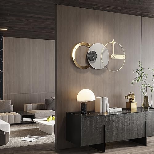 Miniatura 6 de Reloj de pared moderno, reloj de pared grande, decorativo, funciona con pilas, para sala de estar, estilo europeo, relojes grandes silenciosos sin