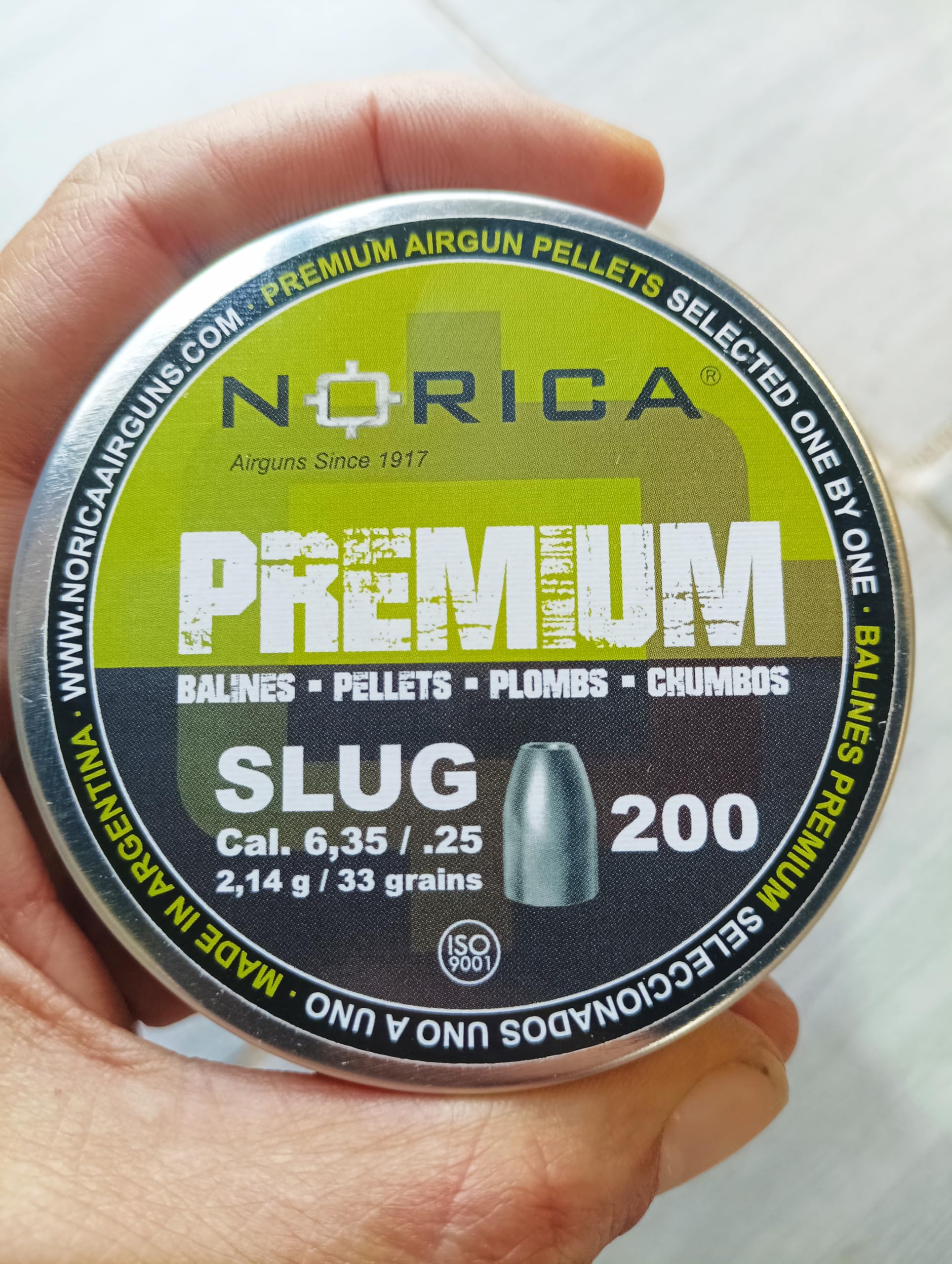 Balines NORICA Premium Slug 6.35 mm - 2,14 Gramos [Lata 200 perdigones]