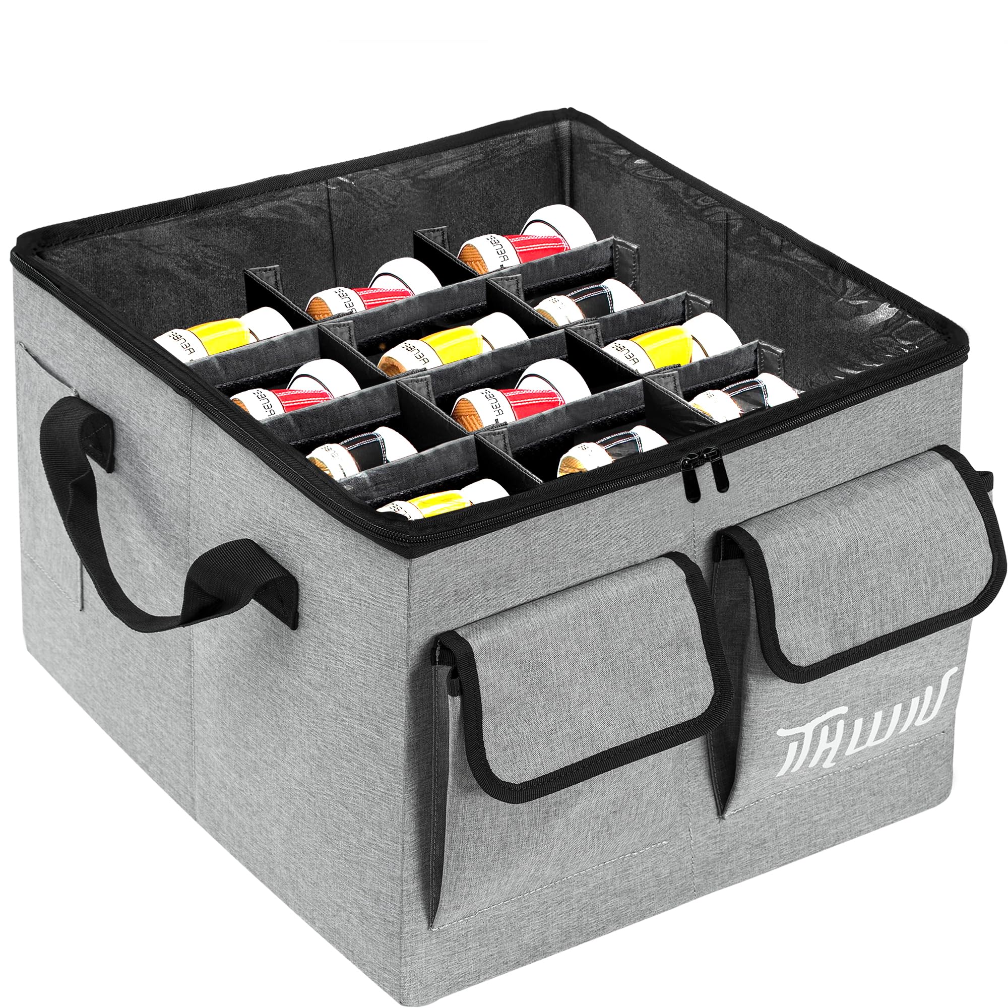 ITHWIU Shoe Storage Organizer with Transparent Cover & Adjustable Dividers for Shoes（can storage 12 pairs）, Blankets, Handbags, Linen, Clothing, Gray