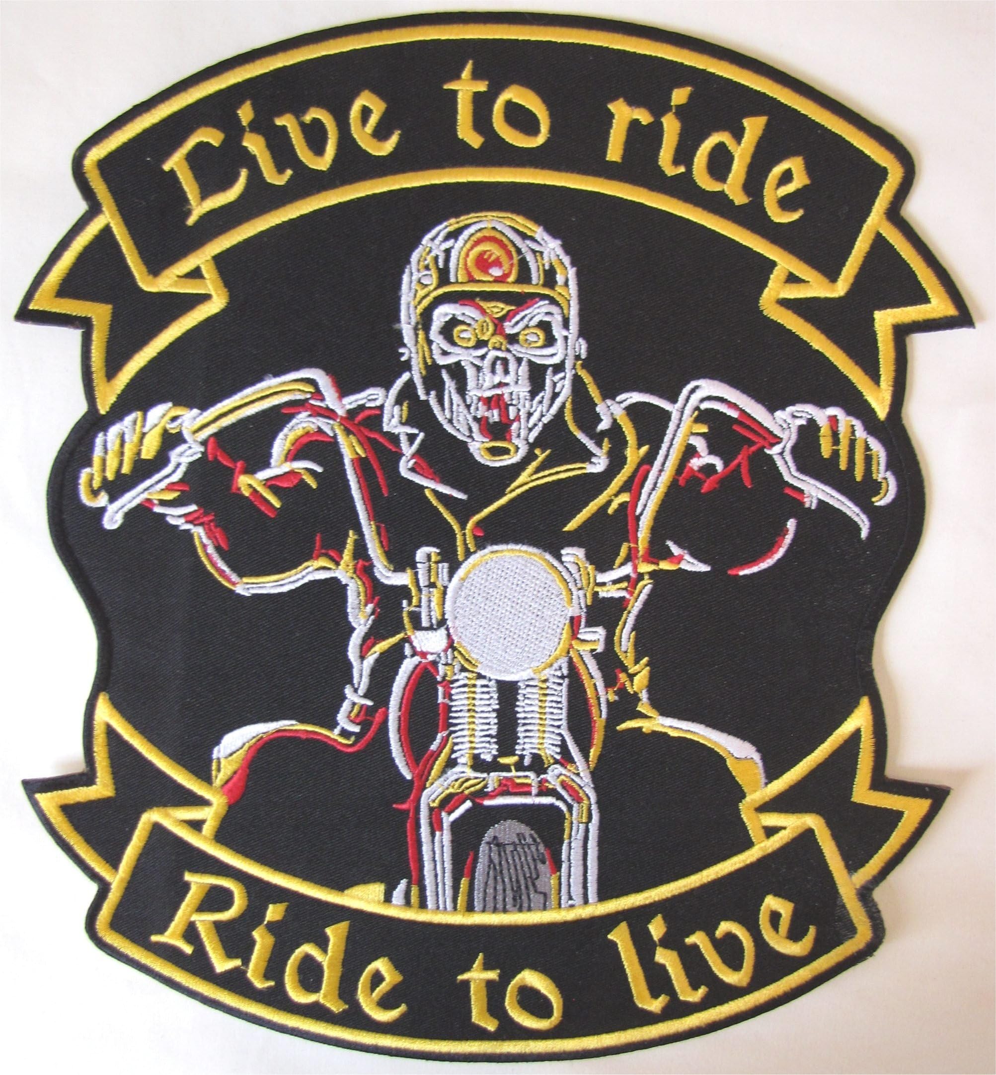 GOZO Extra Large Rare Live To Ride Chopper Biker Bike Motorcycle Sew On Badge Patch