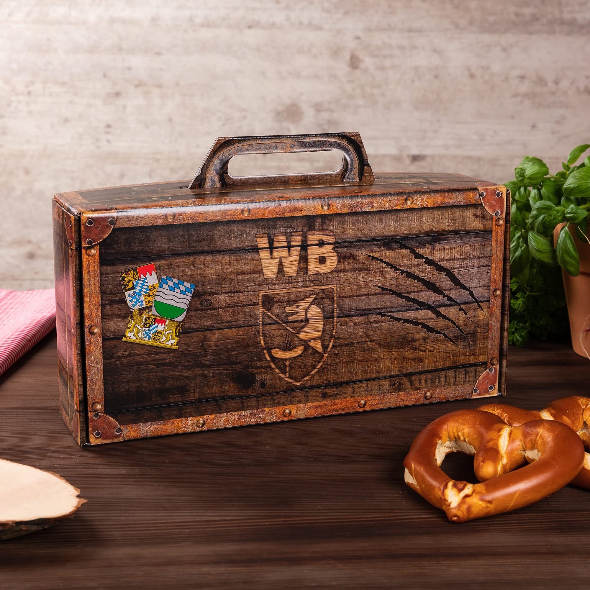 WURSTBARON® Feierabend Set ideales Paket für den Feierabend Wurstpaket aus Salami Snacks, Bayerischen Bier, Kabeltrommel und Taschenmesser