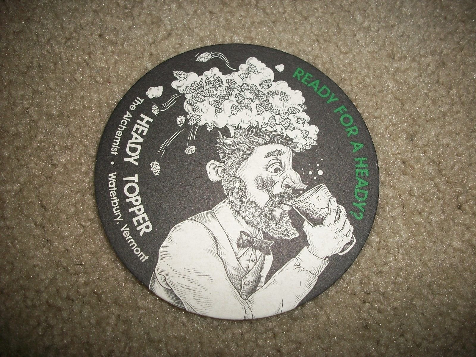 The Alchemist Vermont - Heady Topper Double IPA - Set of (2) Double-Sided Coasters