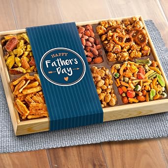 Father's Day Crunch 'n Munch Snack & Nut Variety Tray Gift Box
