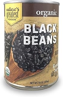 Nature's Greatest Foods, Organic Black Beans, Vegan, Gluten Free, Ready to Serve, 15 Ounce (Pack of 12)