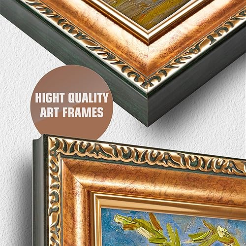 Miniatura 819 de A&T ARTWORK The Starry Night de Vincent Van Gogh. Tamaño del marco: 36 x 30 pulgadas, tamaño de la imagen: 30 x 24 pulgadas, reproducciones clásicas