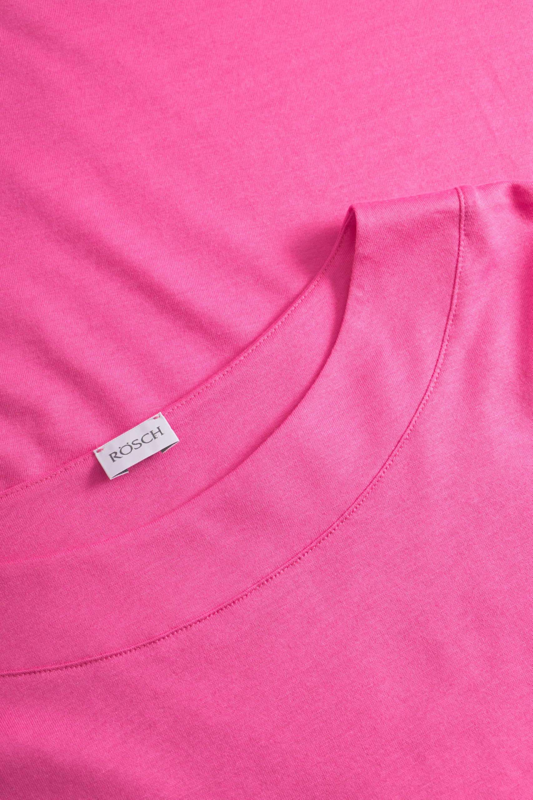 Rösch Pyjamashirt in Uni Pink Baumwolle/Modal 1253531