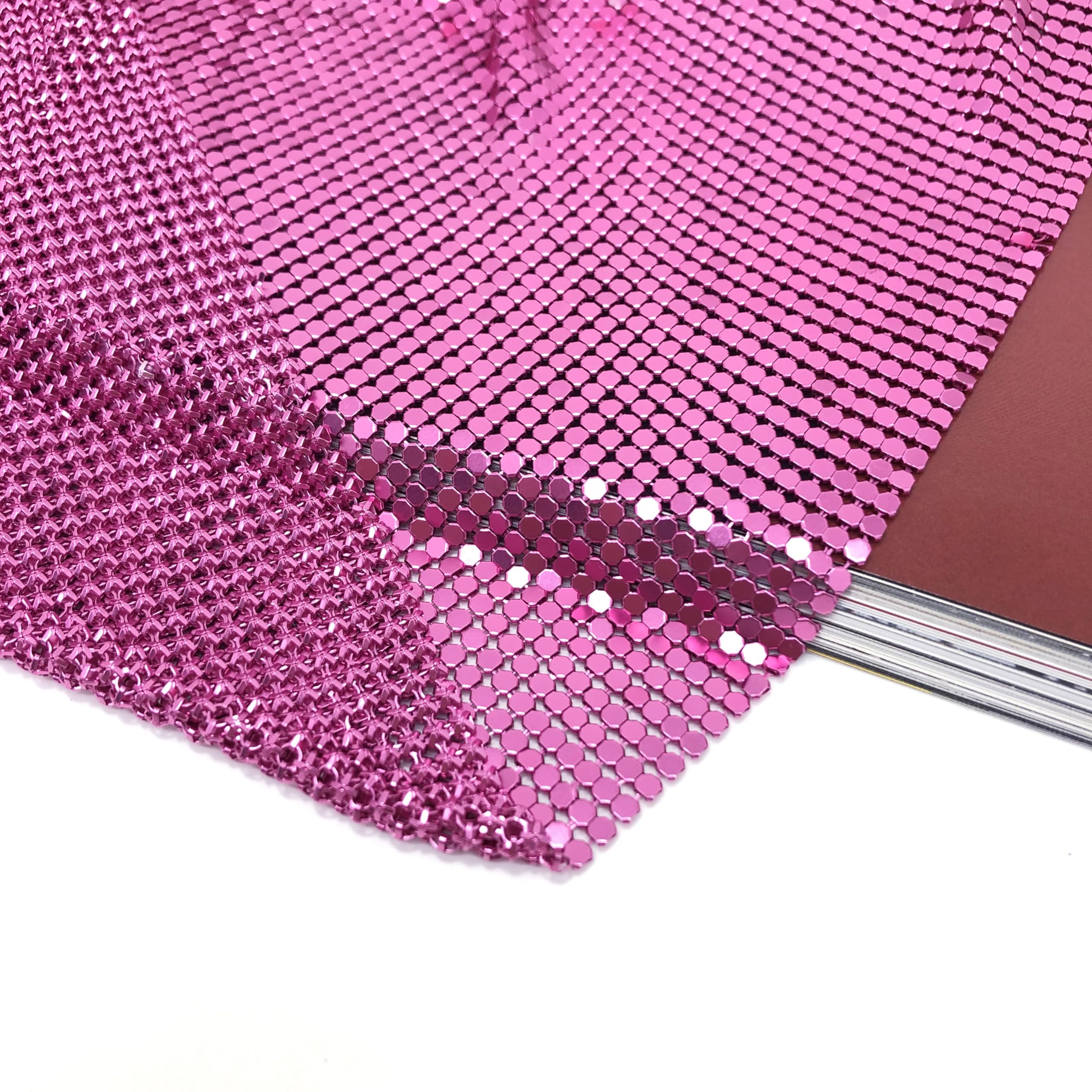 48x40cm/48x160cm Sparkly Metal Mesh Fabric Chainmail Jewelry Metallic Cloth Sequined Craft Fabric Cuttable for Clothing Bag Making Party Shoes