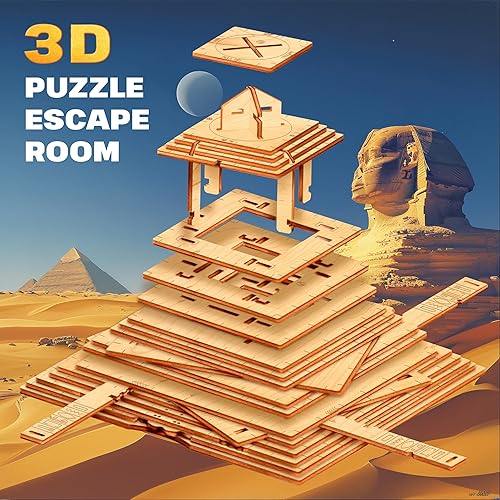 Miniatura 9 de ESC WELT Fort Knox Box PRO - Juego de rompecabezas 3D de madera 3 en 1 - Juego de rompecabezas de cerebro - Caja de regalo - Caja de rompecabezas