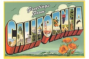Greetings from CALIFORNIA Large Letter CALIFORNIA Postcard