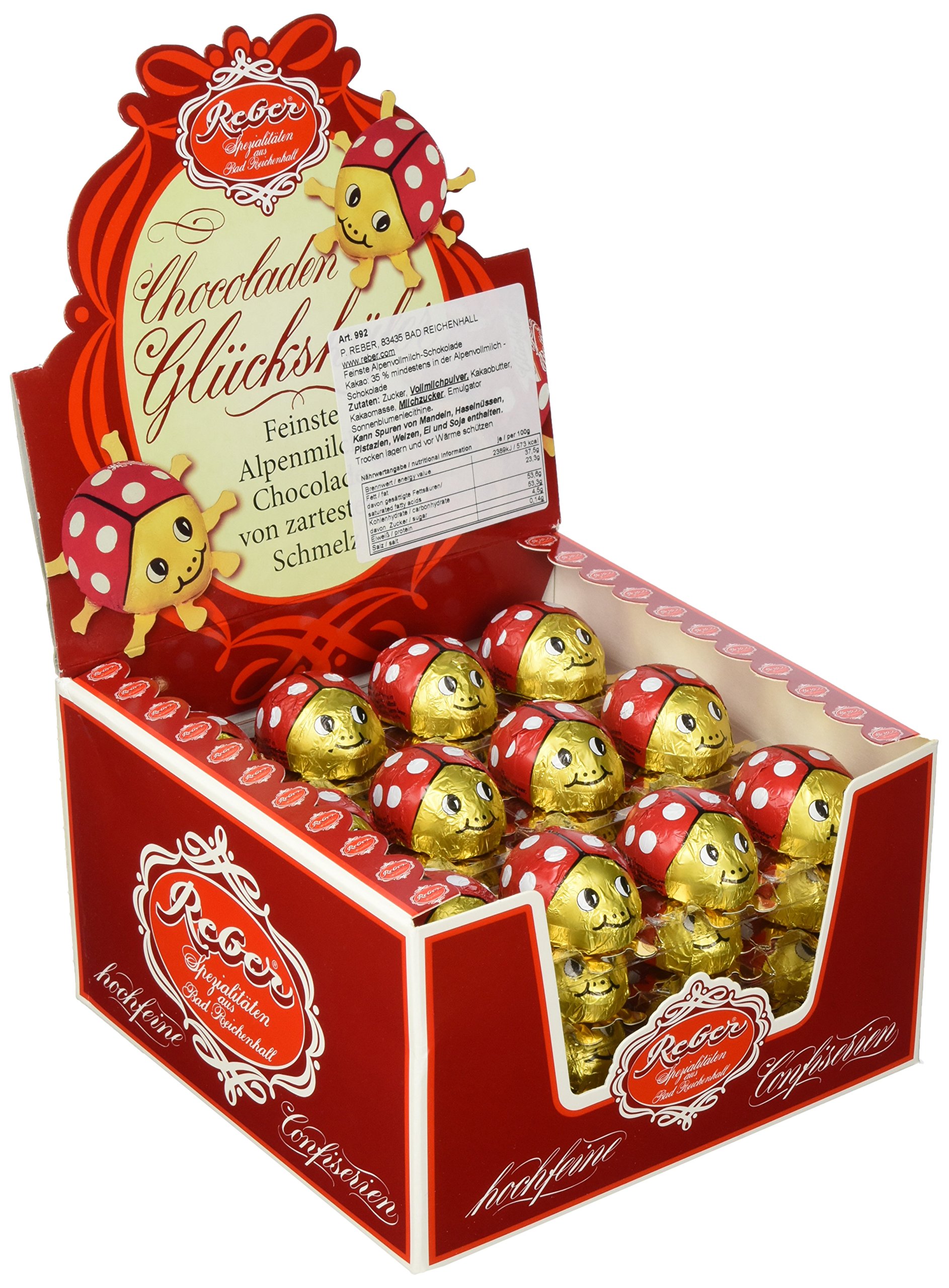 Reber Chocolade Glückskäfer, 48er Pack (48 x 15 g)
