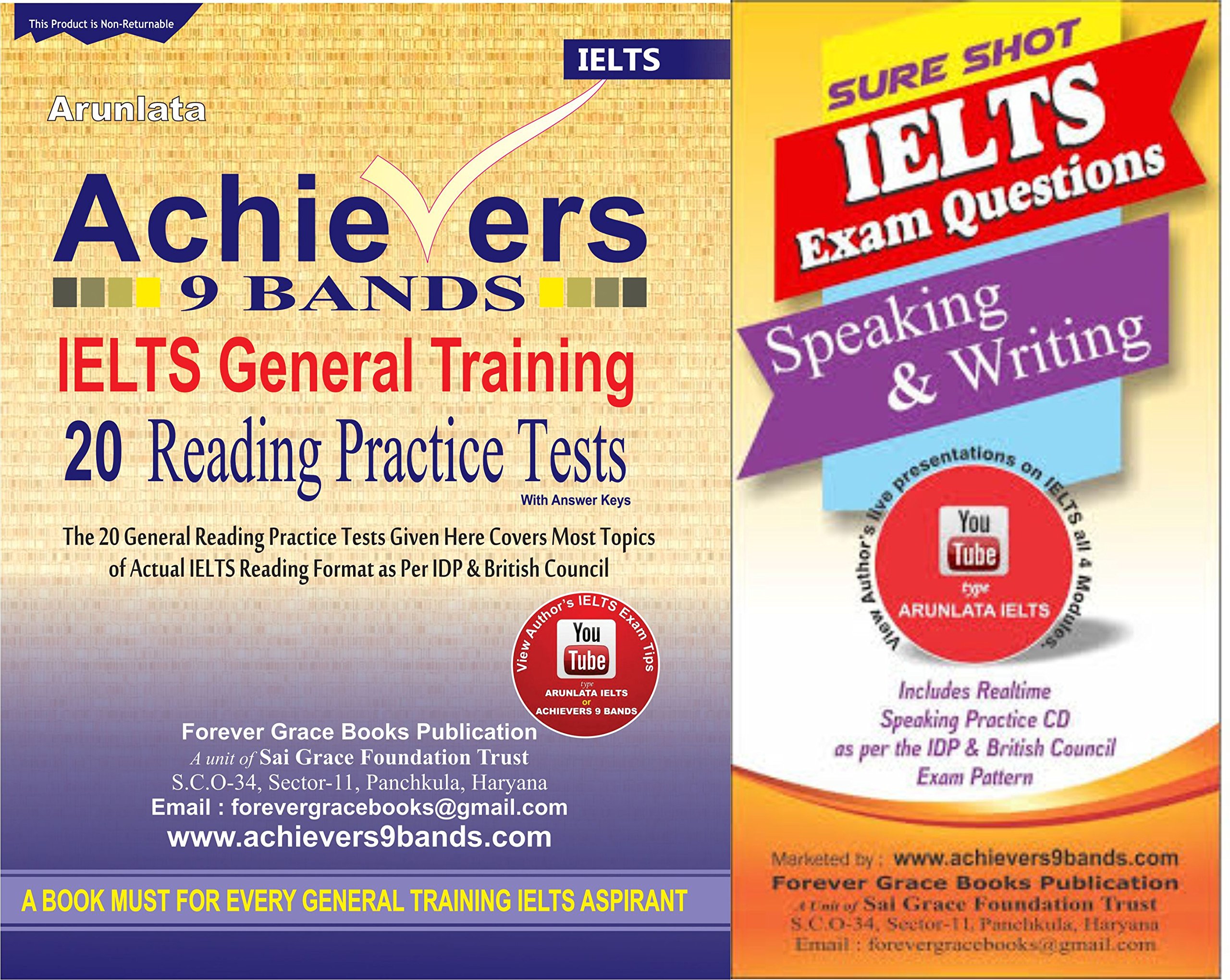 Achievers 9 Bands General Training Exam combo Pack of 20 Readings with Question Papers, Answer Keys and Speaking Sure Shot IELTS exam questions Latest updated edition October - 2025