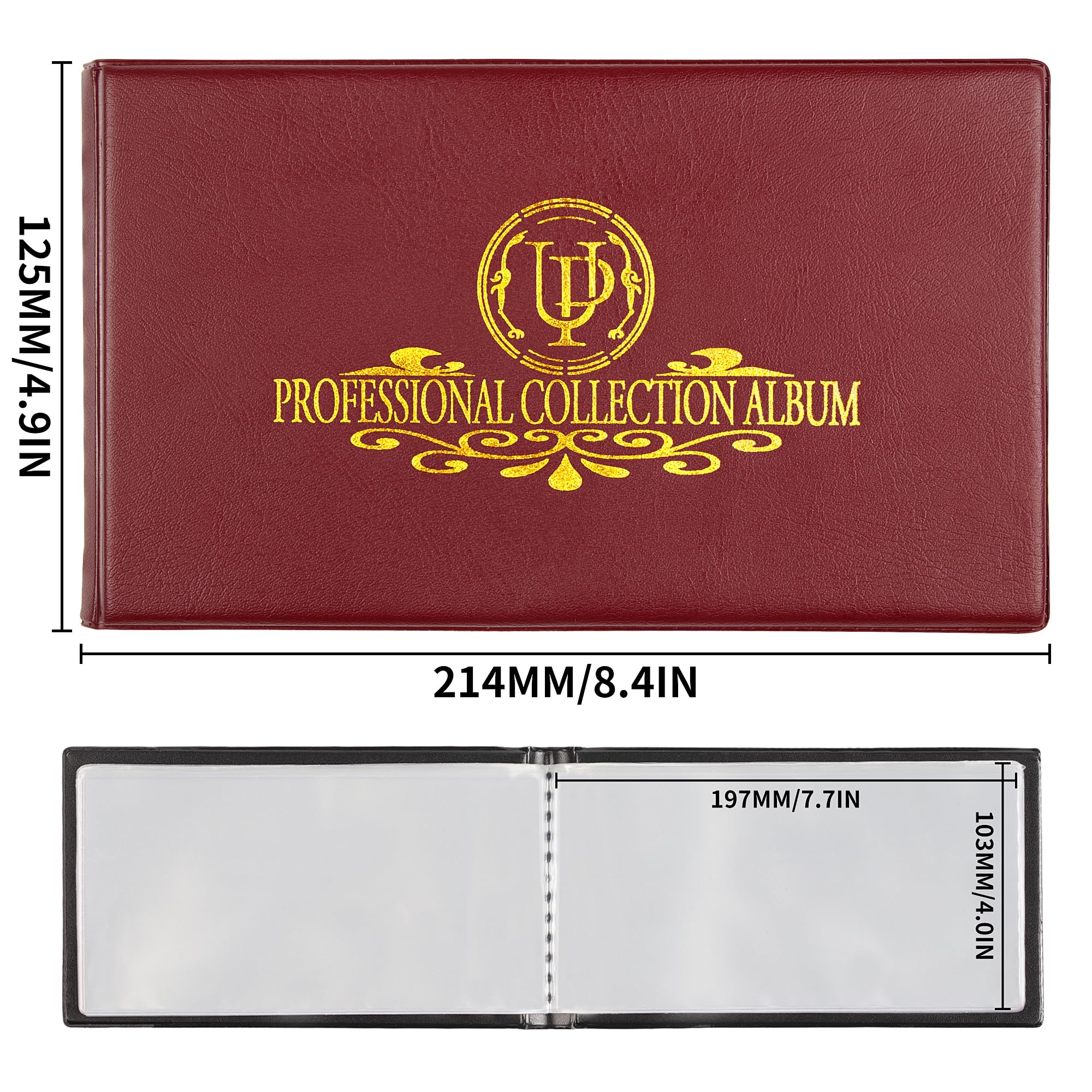 40 Pockets Banknote Collecting Album - 20 Sheets Clear Currency Dollar Bill Holders Paper Money Storage Book Collection Supplies Double-Sided Pages AN04RE